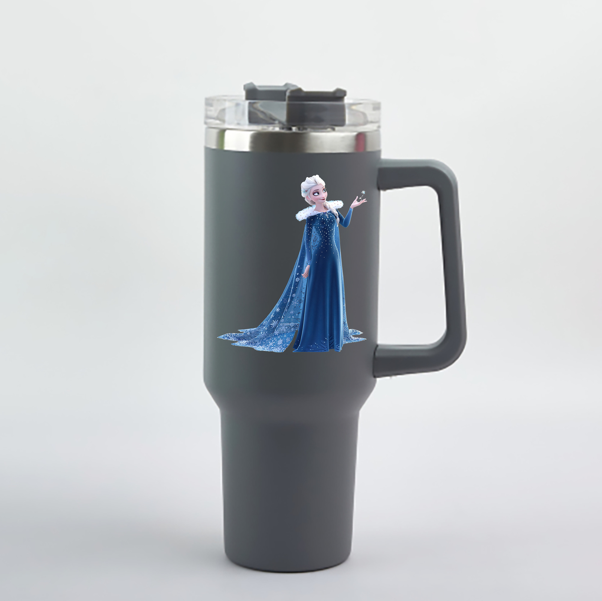 （画像用） アナと雪の女王 アンナ エルサ Frozen Anna Elsa 1200mL車用タンブラー - クリスタルステッカー（プラスチックストロー付き）