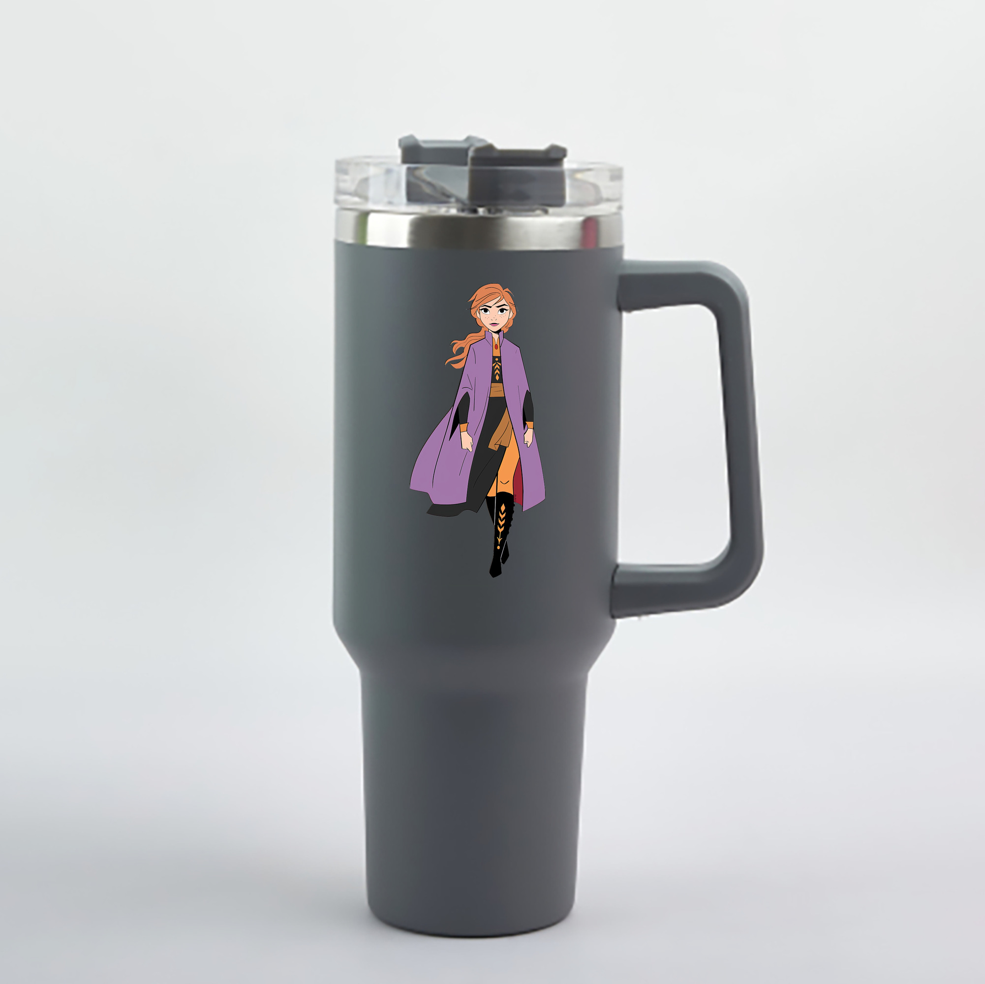 （画像用） アナと雪の女王 アンナ エルサ Frozen Anna Elsa 1200mL車用タンブラー - クリスタルステッカー（プラスチックストロー付き）