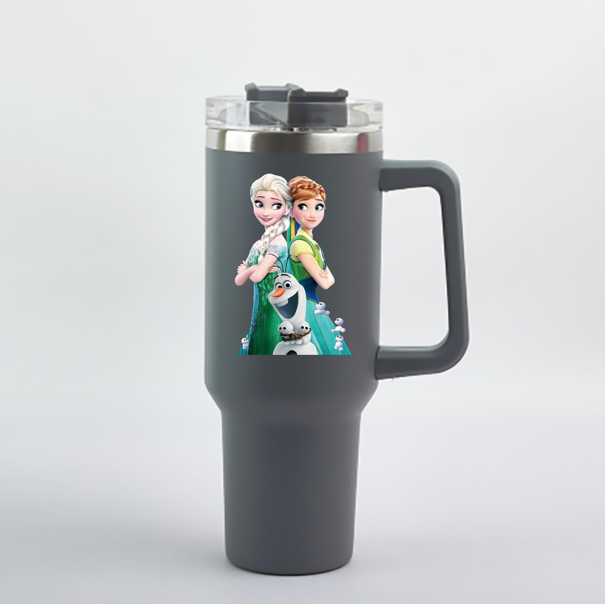 （画像用） アナと雪の女王 アンナ エルサ Frozen Anna Elsa 1200mL車用タンブラー - クリスタルステッカー（プラスチックストロー付き）