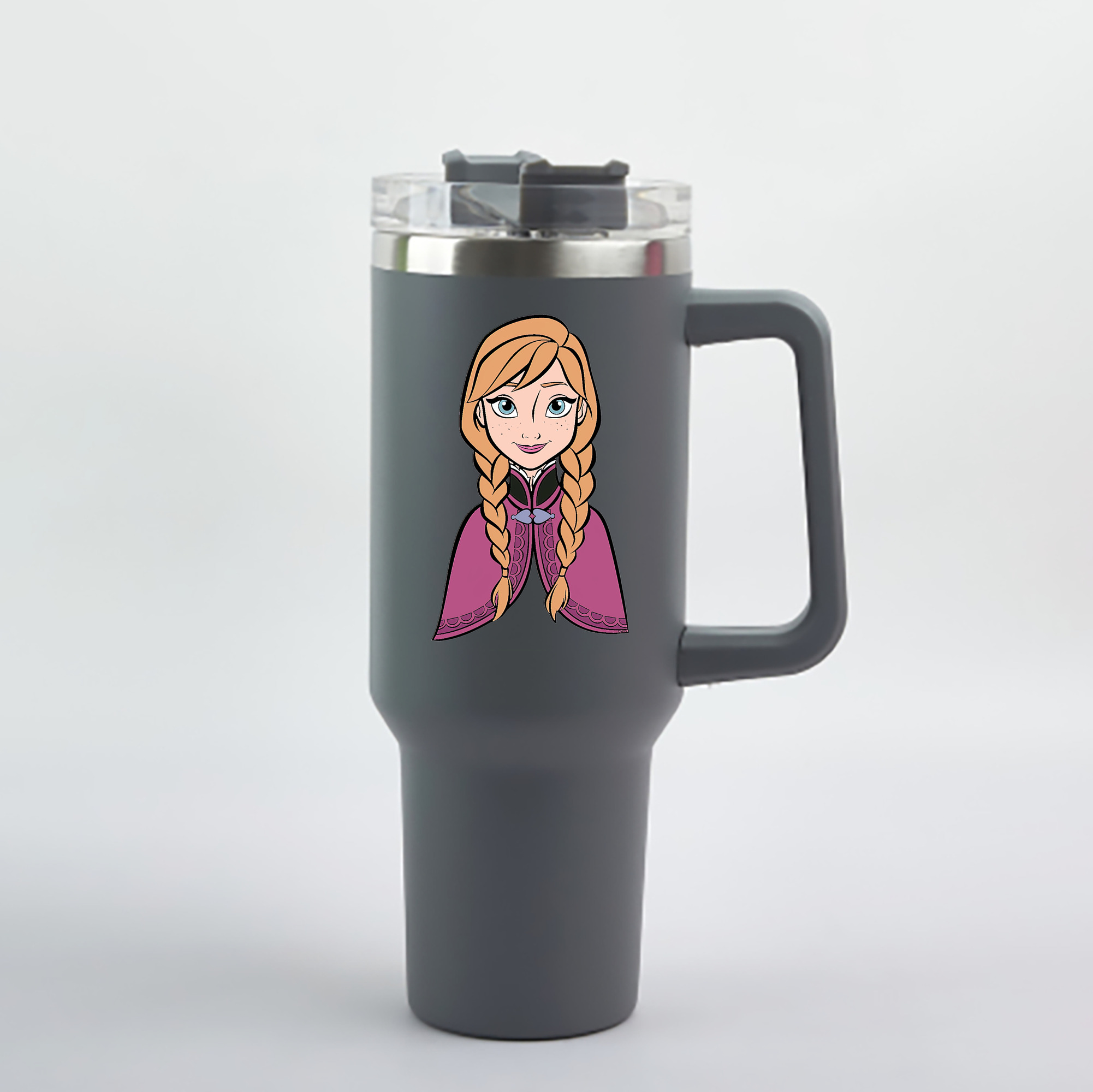 （画像用） アナと雪の女王 アンナ エルサ Frozen Anna Elsa 1200mL車用タンブラー - クリスタルステッカー（プラスチックストロー付き）