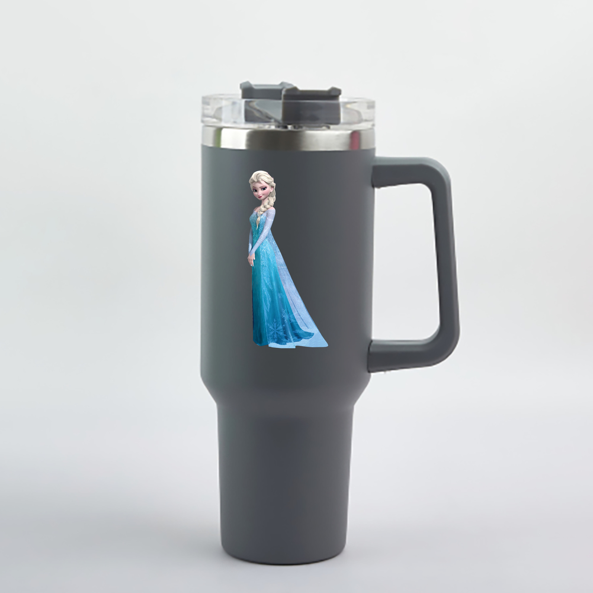（画像用） アナと雪の女王 アンナ エルサ Frozen Anna Elsa 1200mL車用タンブラー - クリスタルステッカー（プラスチックストロー付き）