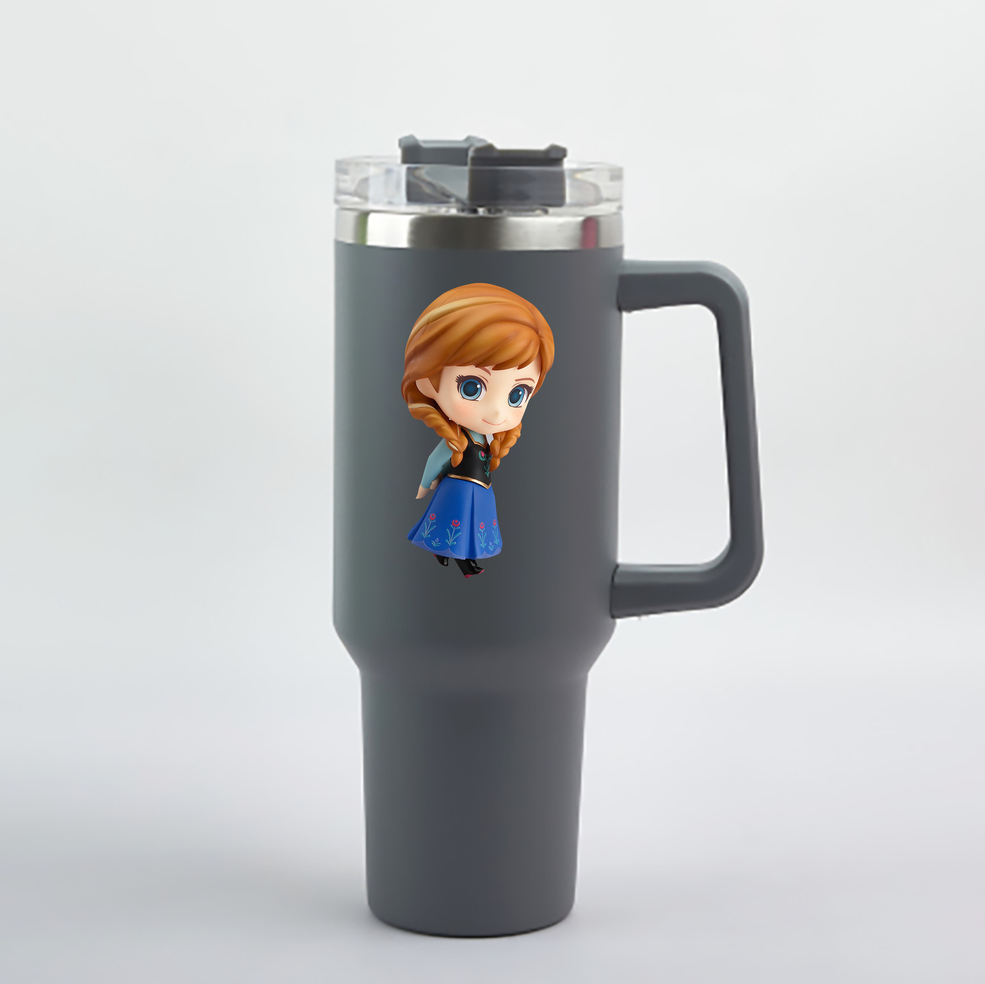 （画像用） アナと雪の女王 アンナ エルサ Frozen Anna Elsa 1200mL車用タンブラー - クリスタルステッカー（プラスチックストロー付き）