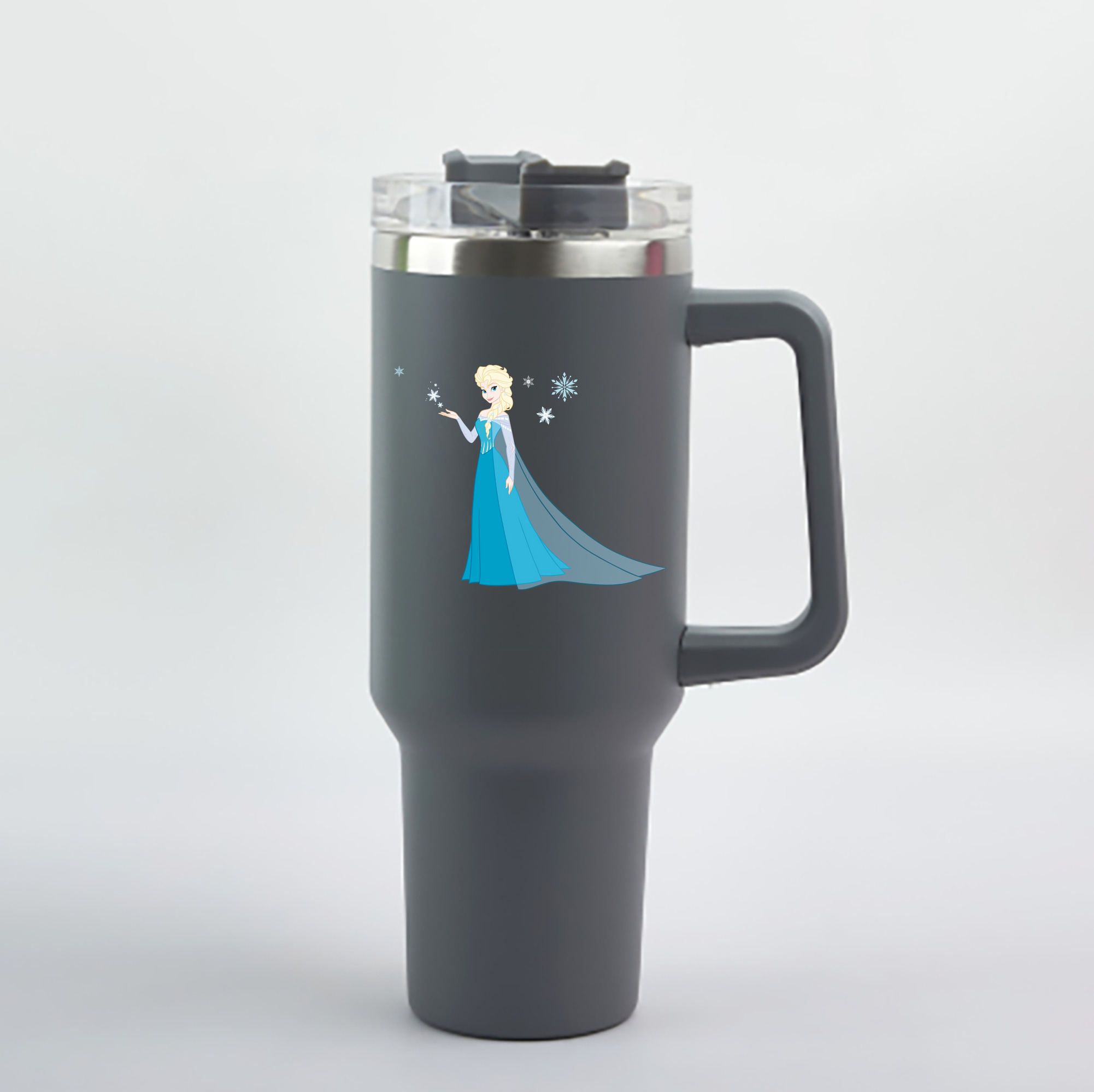 （画像用） アナと雪の女王 アンナ エルサ Frozen Anna Elsa 1200mL車用タンブラー - クリスタルステッカー（プラスチックストロー付き）