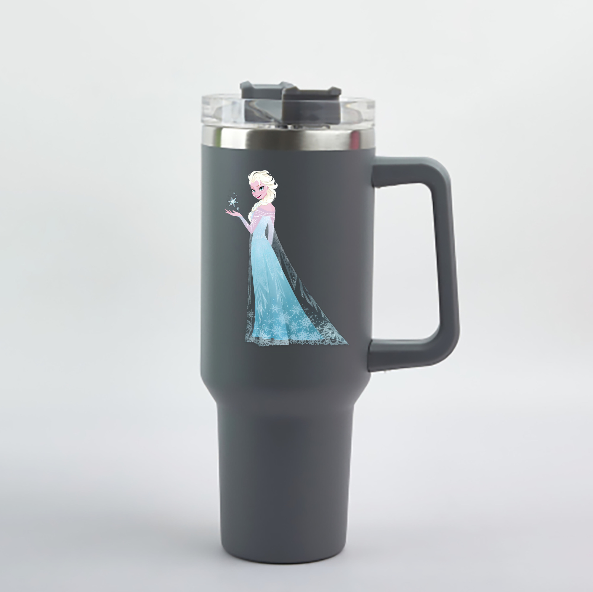 （画像用） アナと雪の女王 アンナ エルサ Frozen Anna Elsa 1200mL車用タンブラー - クリスタルステッカー（プラスチックストロー付き）