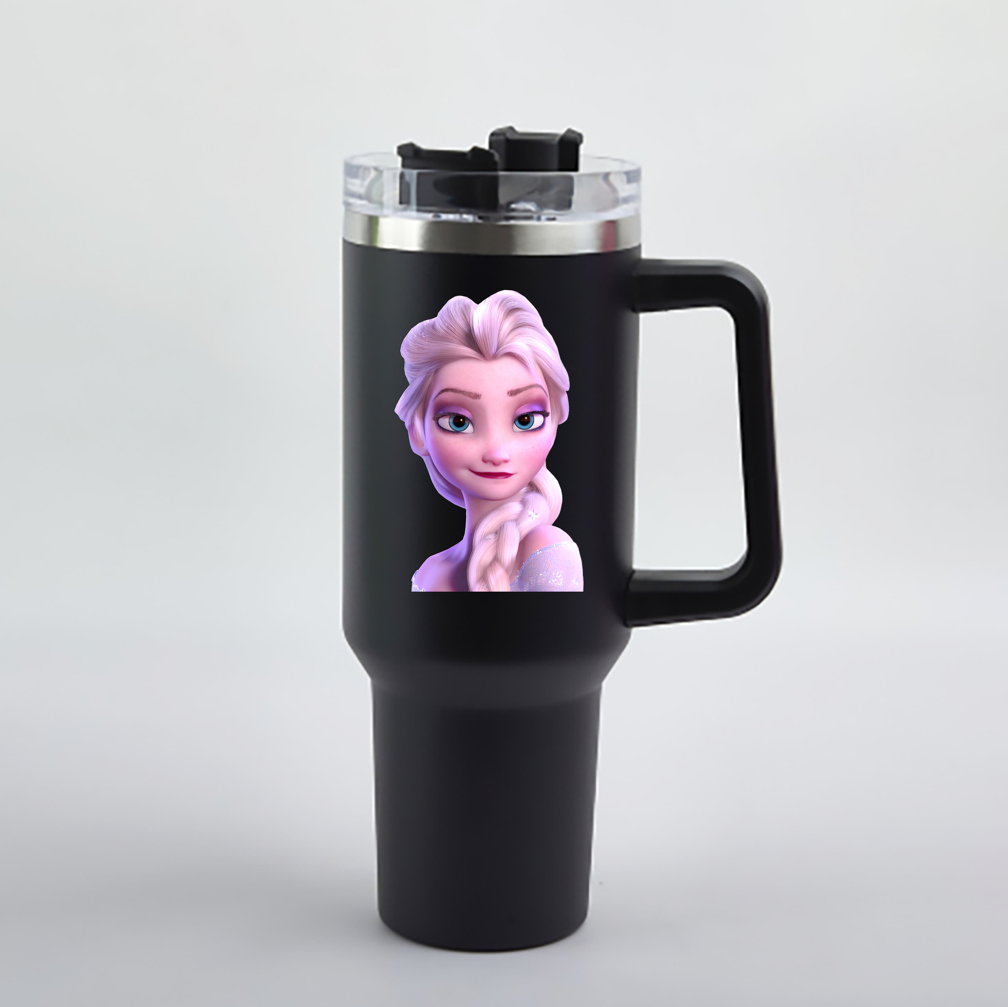 （画像用） アナと雪の女王 アンナ エルサ Frozen Anna Elsa 1200mL車用タンブラー - クリスタルステッカー（プラスチックストロー付き）