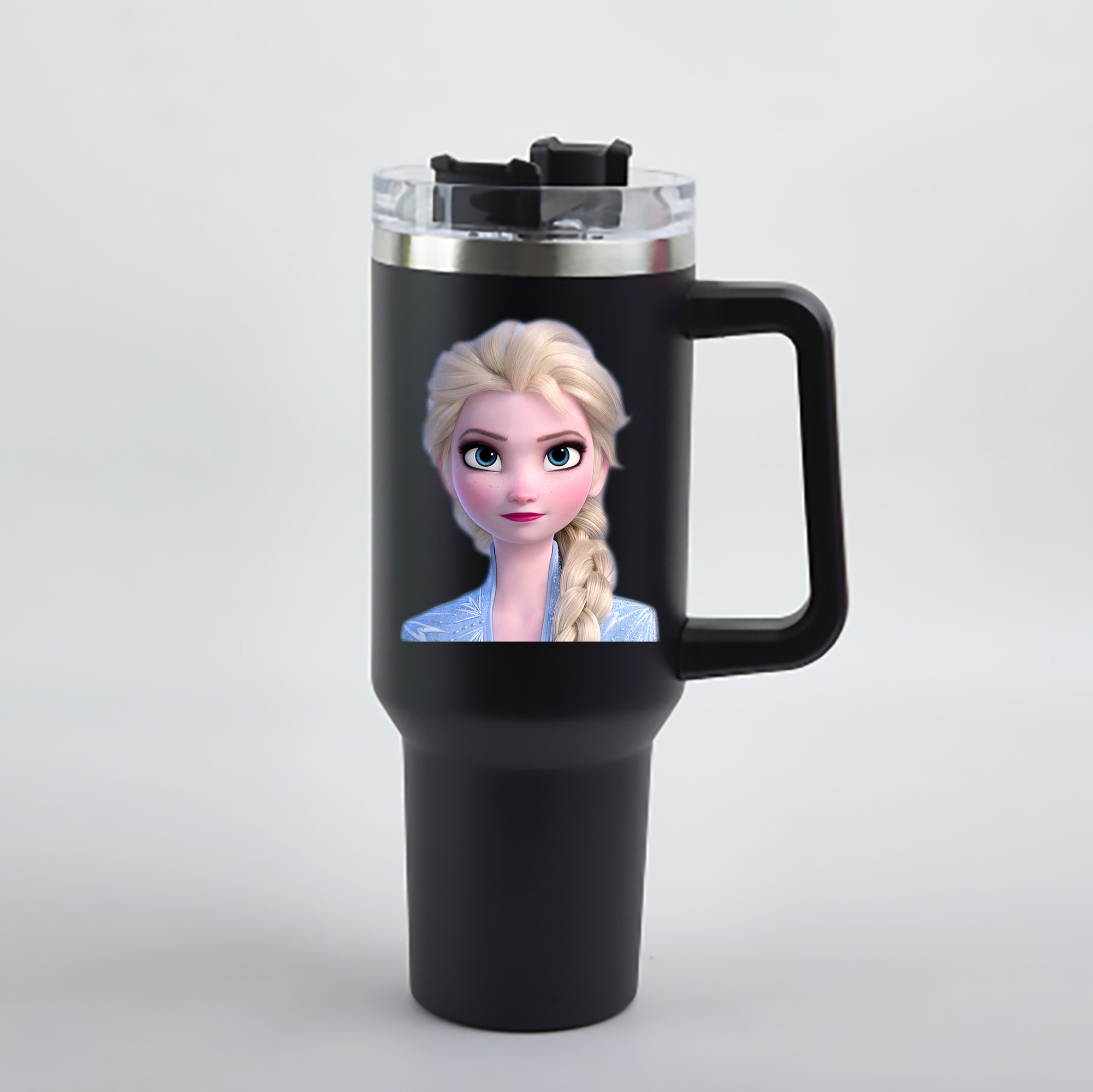 （画像用） アナと雪の女王 アンナ エルサ Frozen Anna Elsa 1200mL車用タンブラー - クリスタルステッカー（プラスチックストロー付き）