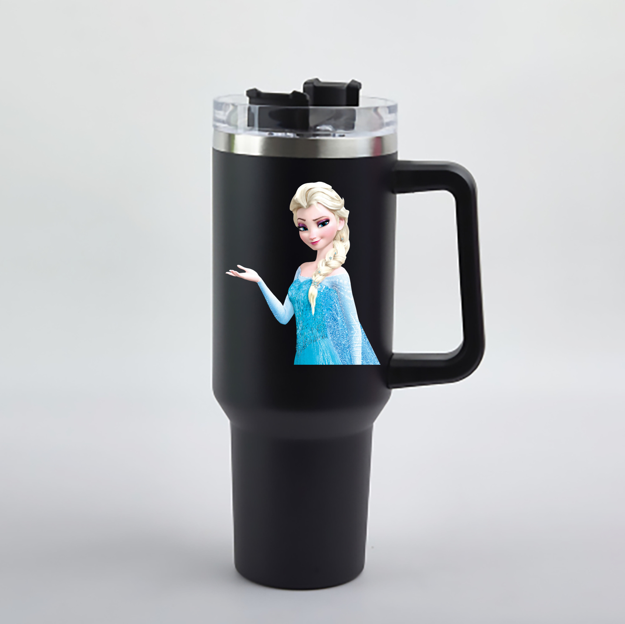 （画像用） アナと雪の女王 アンナ エルサ Frozen Anna Elsa 1200mL車用タンブラー - クリスタルステッカー（プラスチックストロー付き）