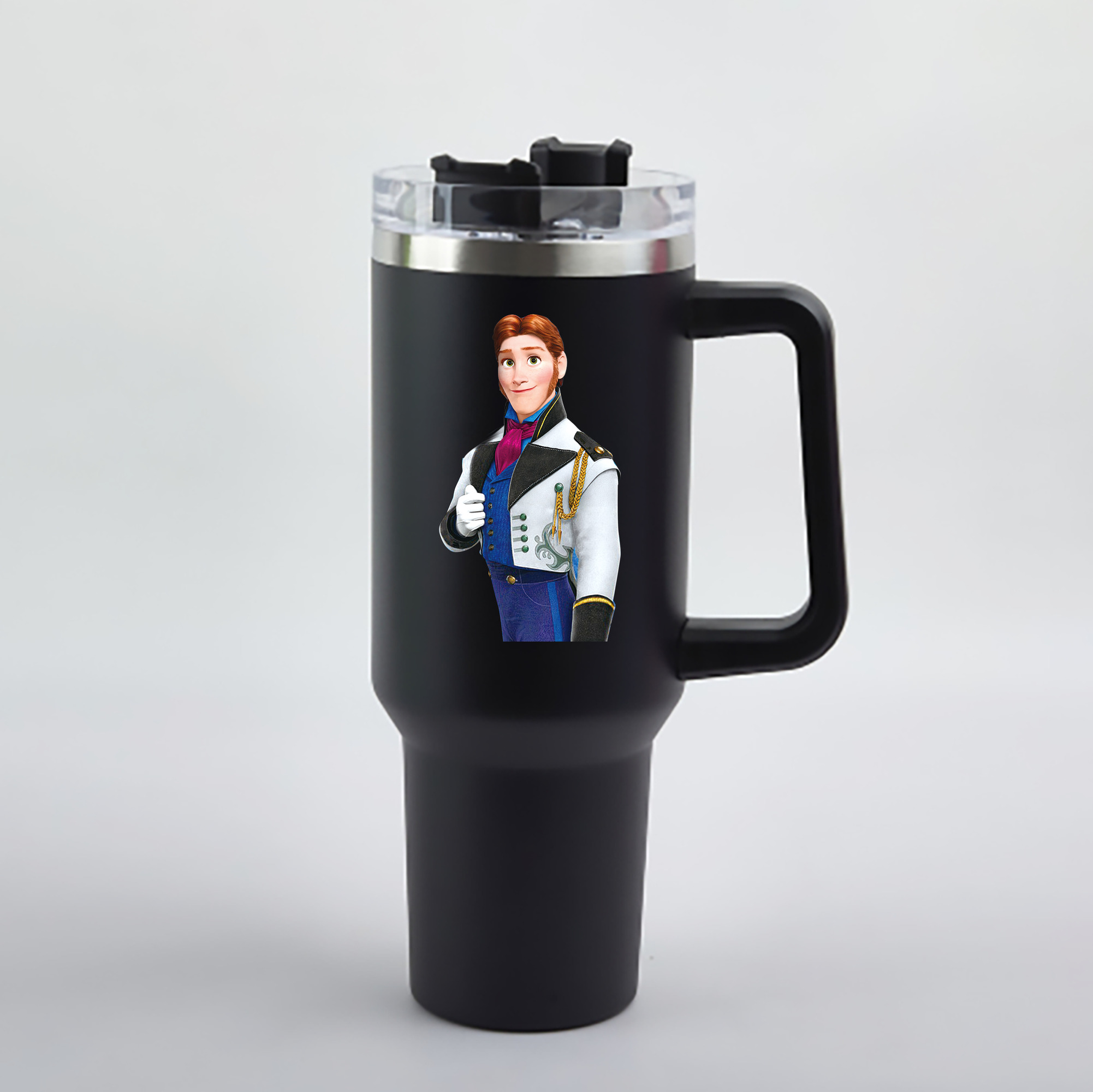 （画像用） アナと雪の女王 アンナ エルサ Frozen Anna Elsa 1200mL車用タンブラー - クリスタルステッカー（プラスチックストロー付き）