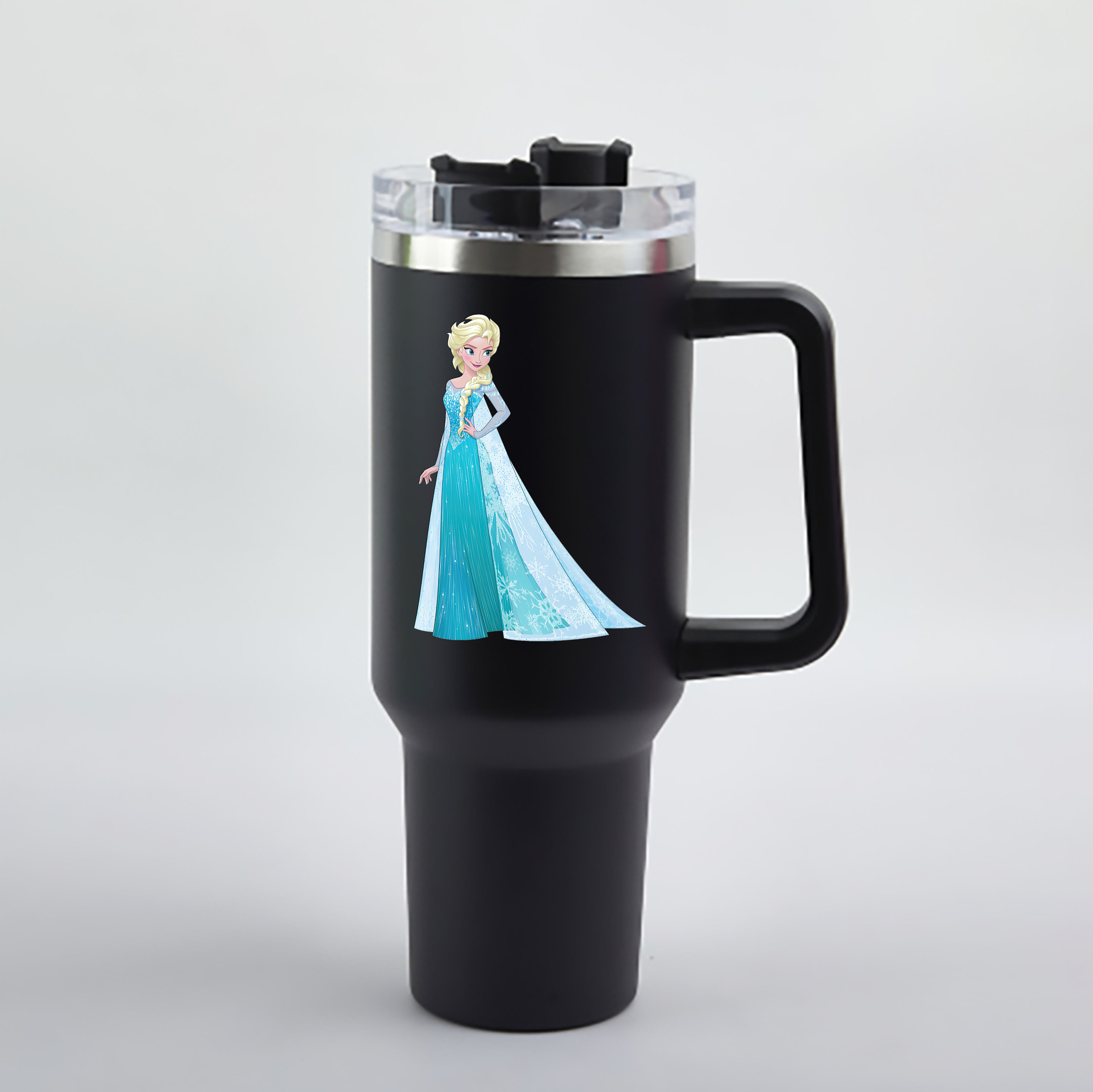 （画像用） アナと雪の女王 アンナ エルサ Frozen Anna Elsa 1200mL車用タンブラー - クリスタルステッカー（プラスチックストロー付き）