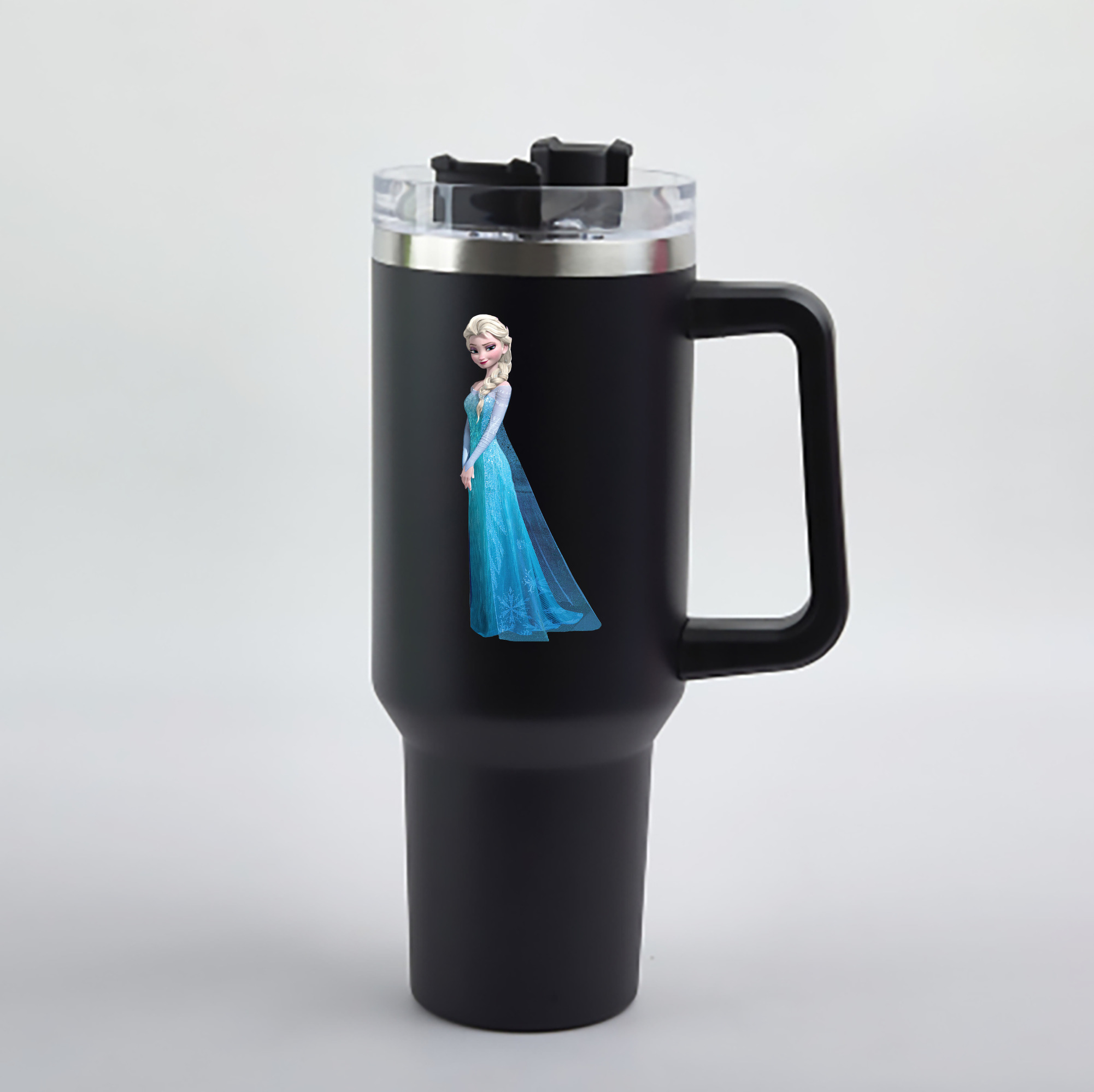 （画像用） アナと雪の女王 アンナ エルサ Frozen Anna Elsa 1200mL車用タンブラー - クリスタルステッカー（プラスチックストロー付き）