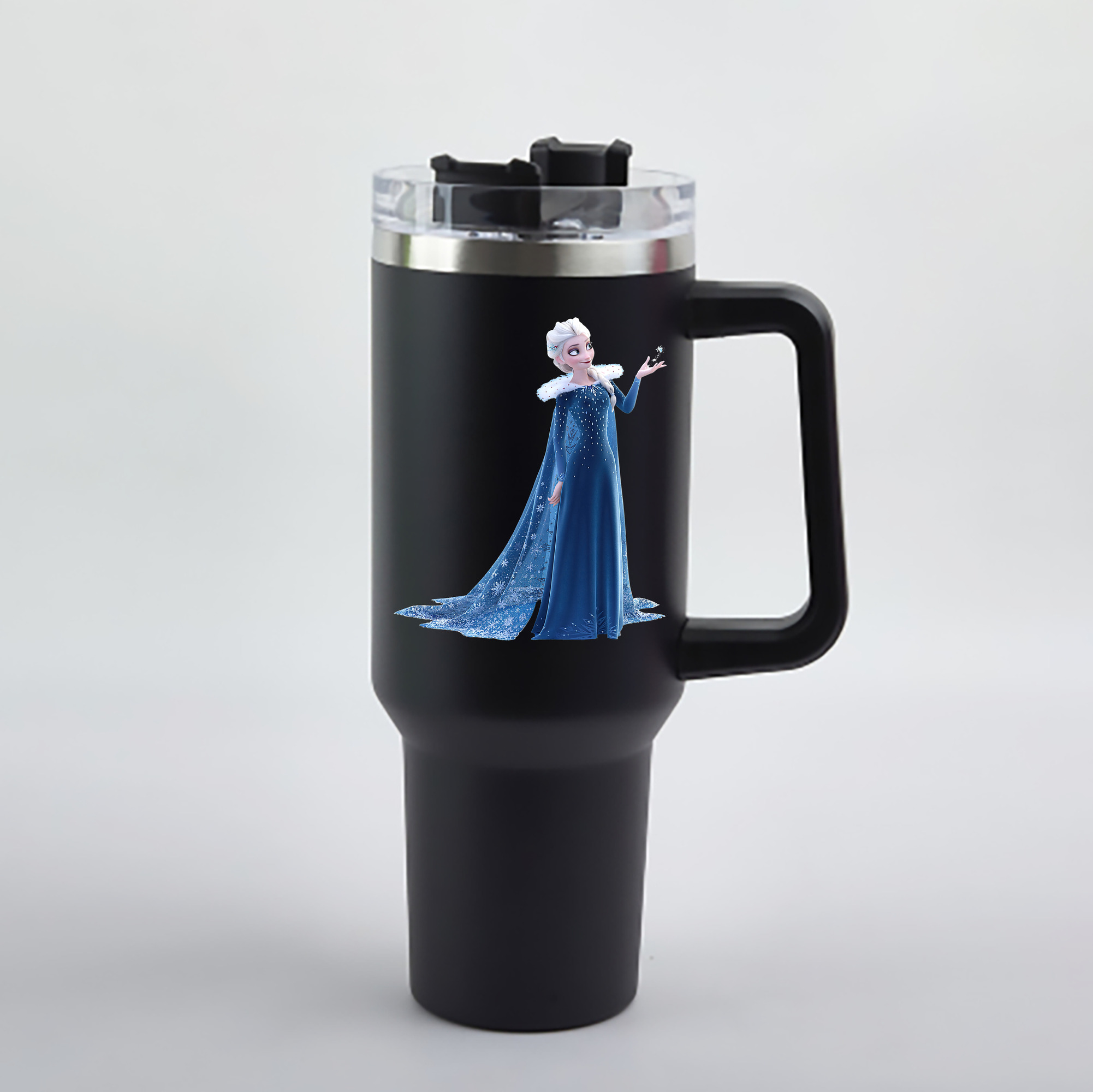 （画像用） アナと雪の女王 アンナ エルサ Frozen Anna Elsa 1200mL車用タンブラー - クリスタルステッカー（プラスチックストロー付き）