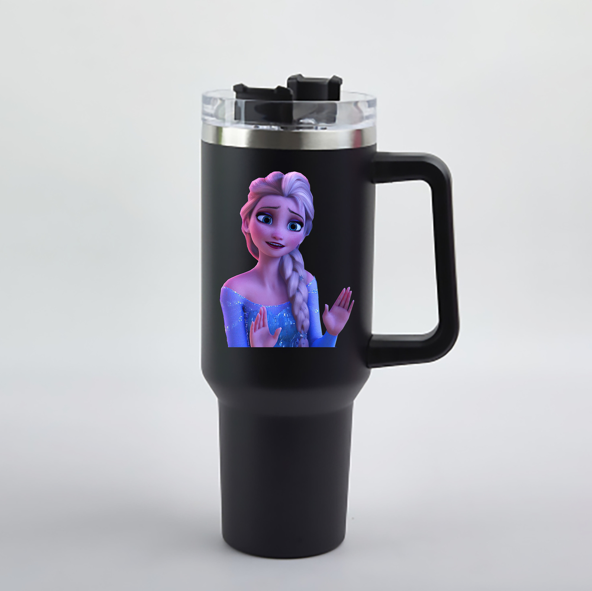 （画像用） アナと雪の女王 アンナ エルサ Frozen Anna Elsa 1200mL車用タンブラー - クリスタルステッカー（プラスチックストロー付き）