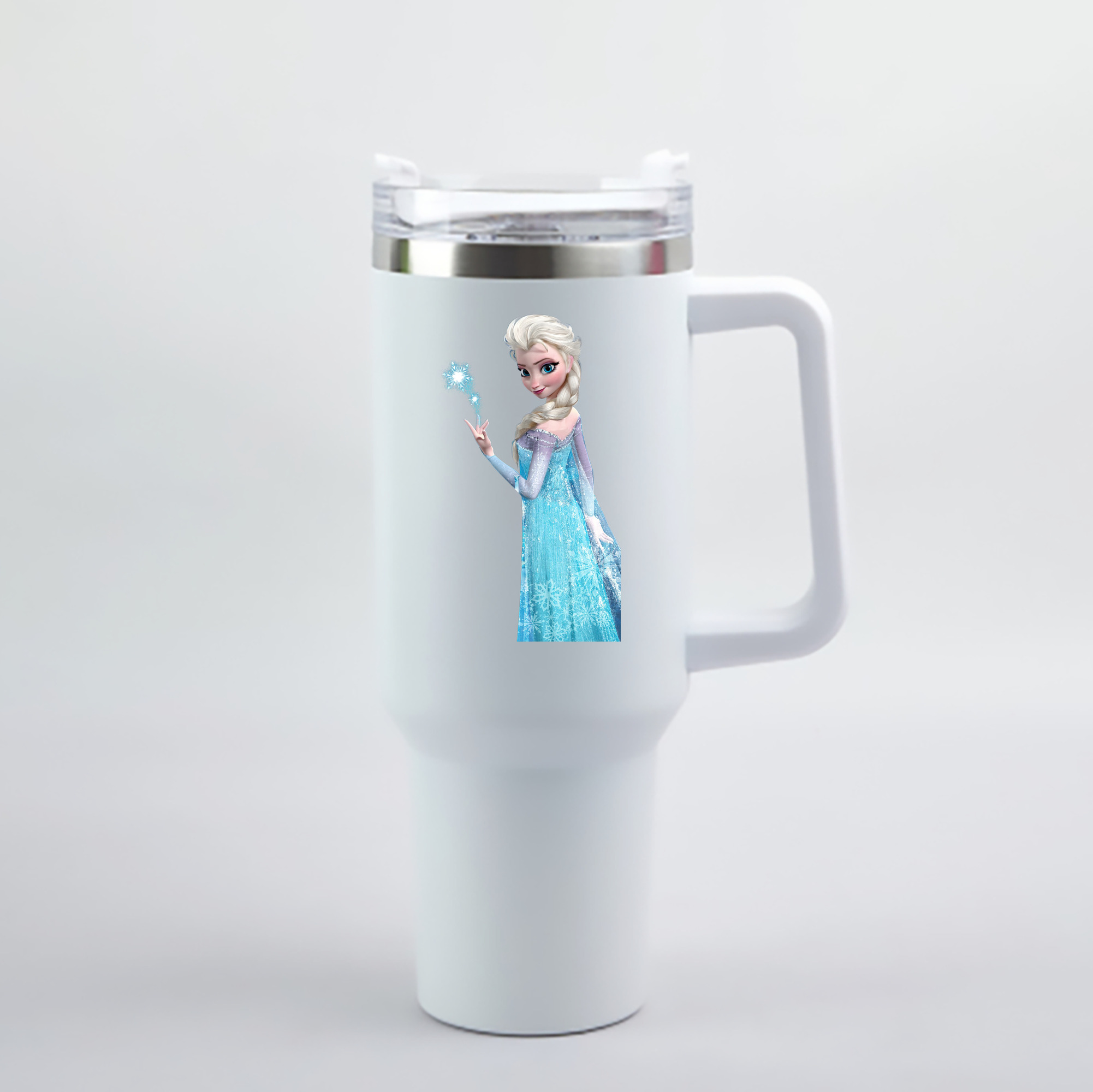 （画像用） アナと雪の女王 アンナ エルサ Frozen Anna Elsa 1200mL車用タンブラー - クリスタルステッカー（プラスチックストロー付き）