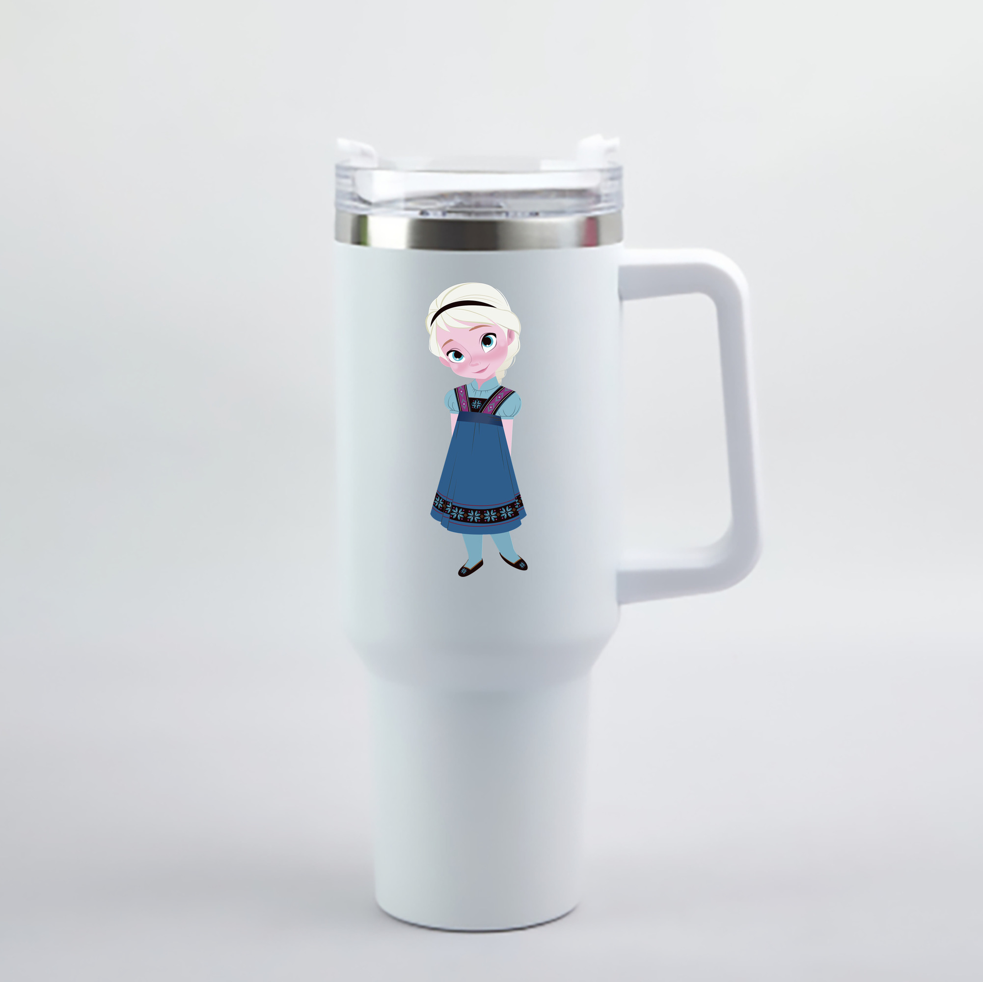 （画像用） アナと雪の女王 アンナ エルサ Frozen Anna Elsa 1200mL車用タンブラー - クリスタルステッカー（プラスチックストロー付き）
