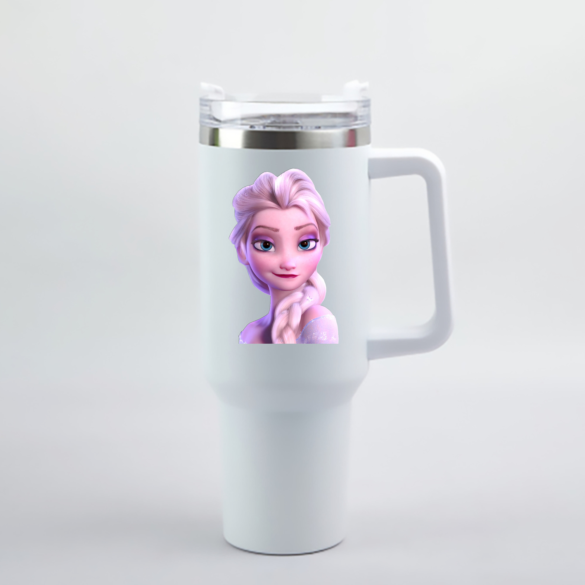 （画像用） アナと雪の女王 アンナ エルサ Frozen Anna Elsa 1200mL車用タンブラー - クリスタルステッカー（プラスチックストロー付き）