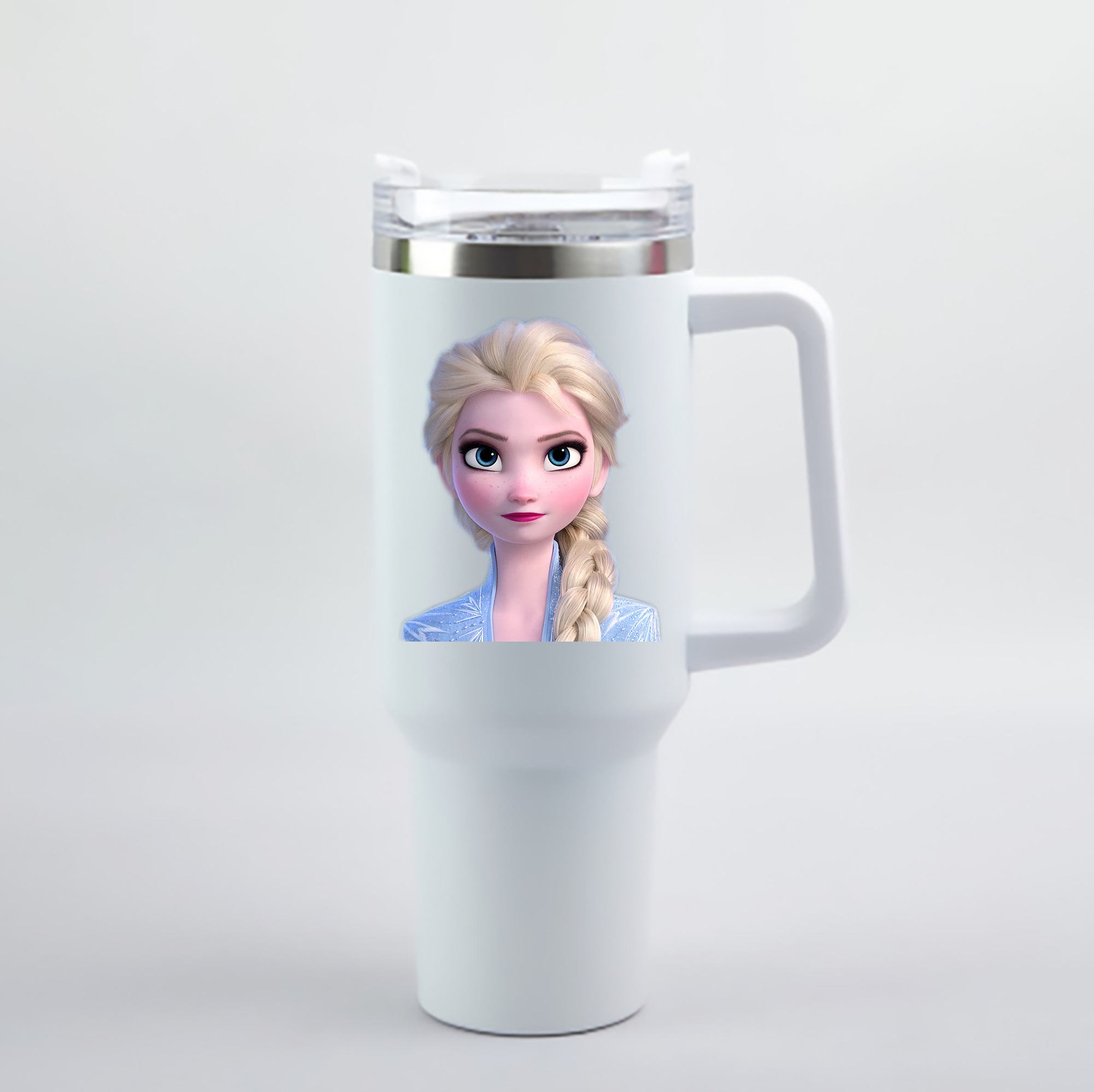 （画像用） アナと雪の女王 アンナ エルサ Frozen Anna Elsa 1200mL車用タンブラー - クリスタルステッカー（プラスチックストロー付き）