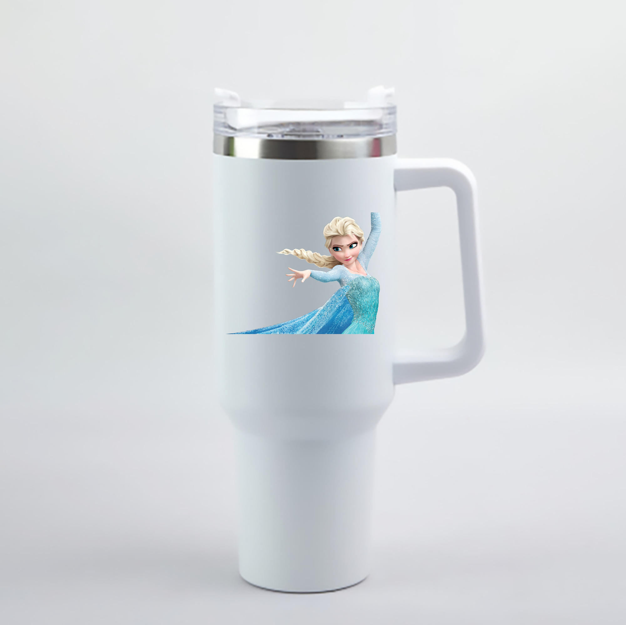 （画像用） アナと雪の女王 アンナ エルサ Frozen Anna Elsa 1200mL車用タンブラー - クリスタルステッカー（プラスチックストロー付き）