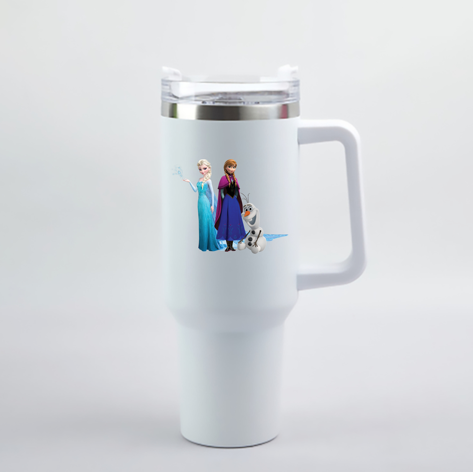 （画像用） アナと雪の女王 アンナ エルサ Frozen Anna Elsa 1200mL車用タンブラー - クリスタルステッカー（プラスチックストロー付き）