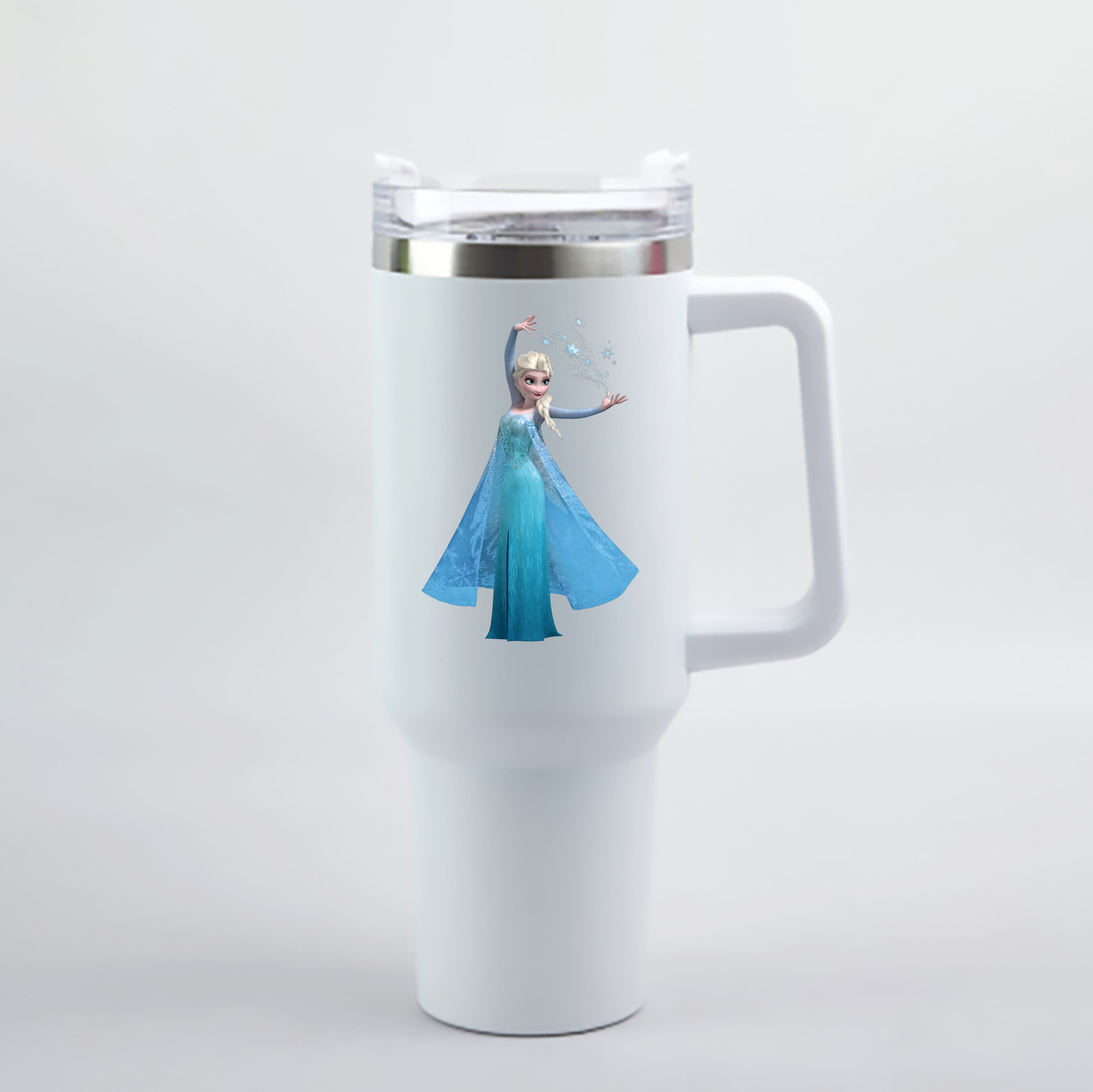 （画像用） アナと雪の女王 アンナ エルサ Frozen Anna Elsa 1200mL車用タンブラー - クリスタルステッカー（プラスチックストロー付き）