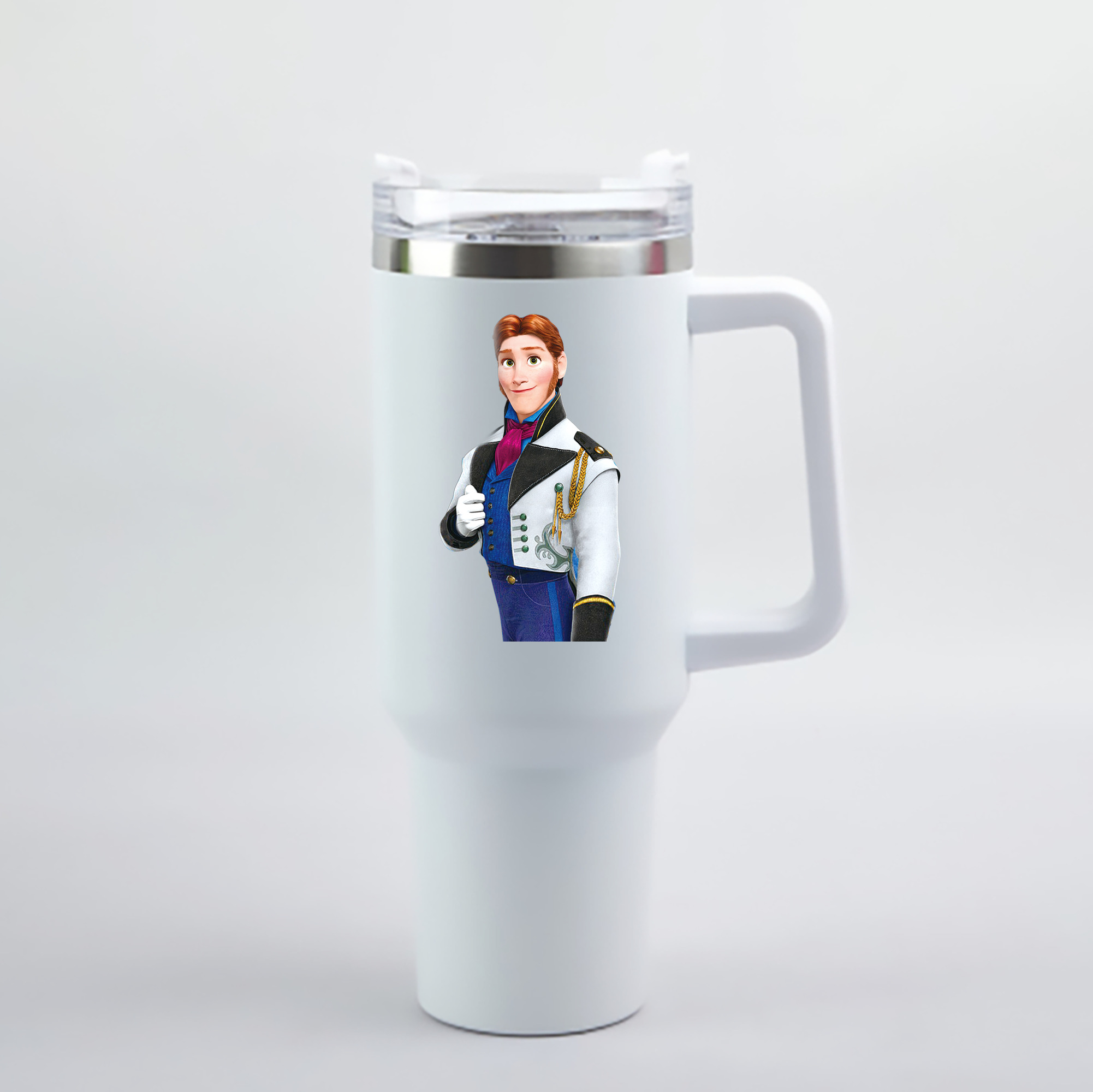 （画像用） アナと雪の女王 アンナ エルサ Frozen Anna Elsa 1200mL車用タンブラー - クリスタルステッカー（プラスチックストロー付き）