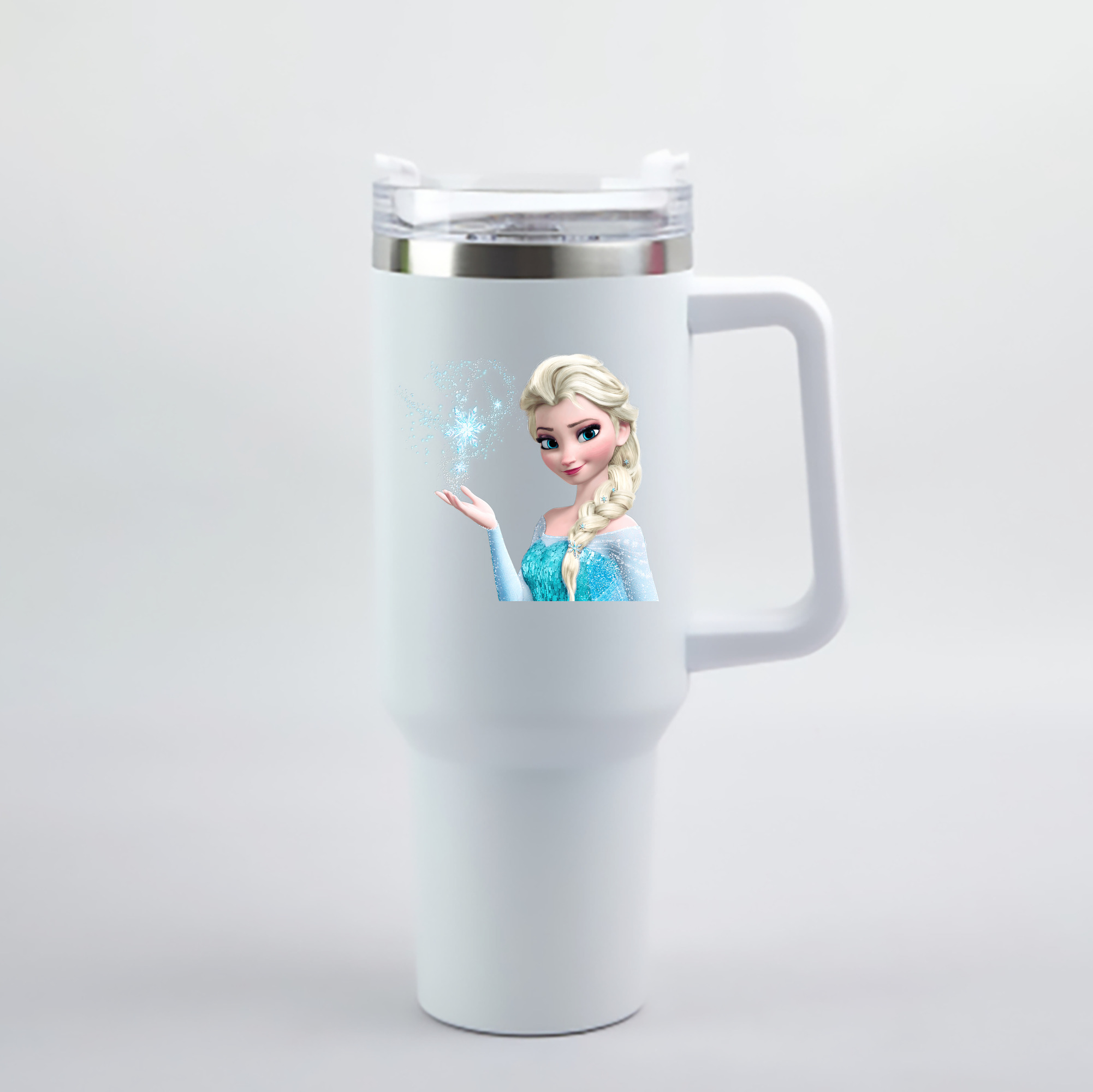 （画像用） アナと雪の女王 アンナ エルサ Frozen Anna Elsa 1200mL車用タンブラー - クリスタルステッカー（プラスチックストロー付き）