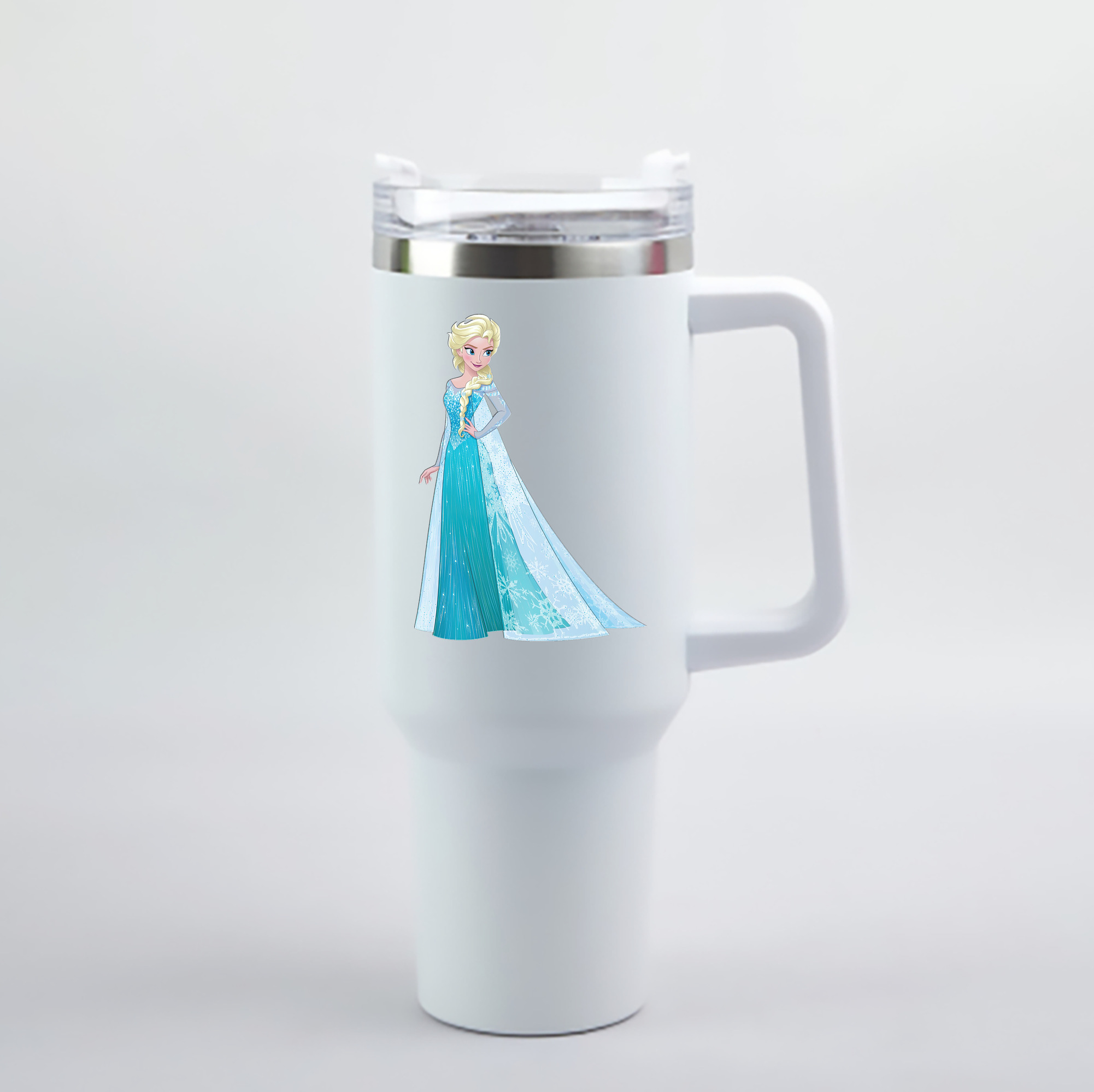 （画像用） アナと雪の女王 アンナ エルサ Frozen Anna Elsa 1200mL車用タンブラー - クリスタルステッカー（プラスチックストロー付き）