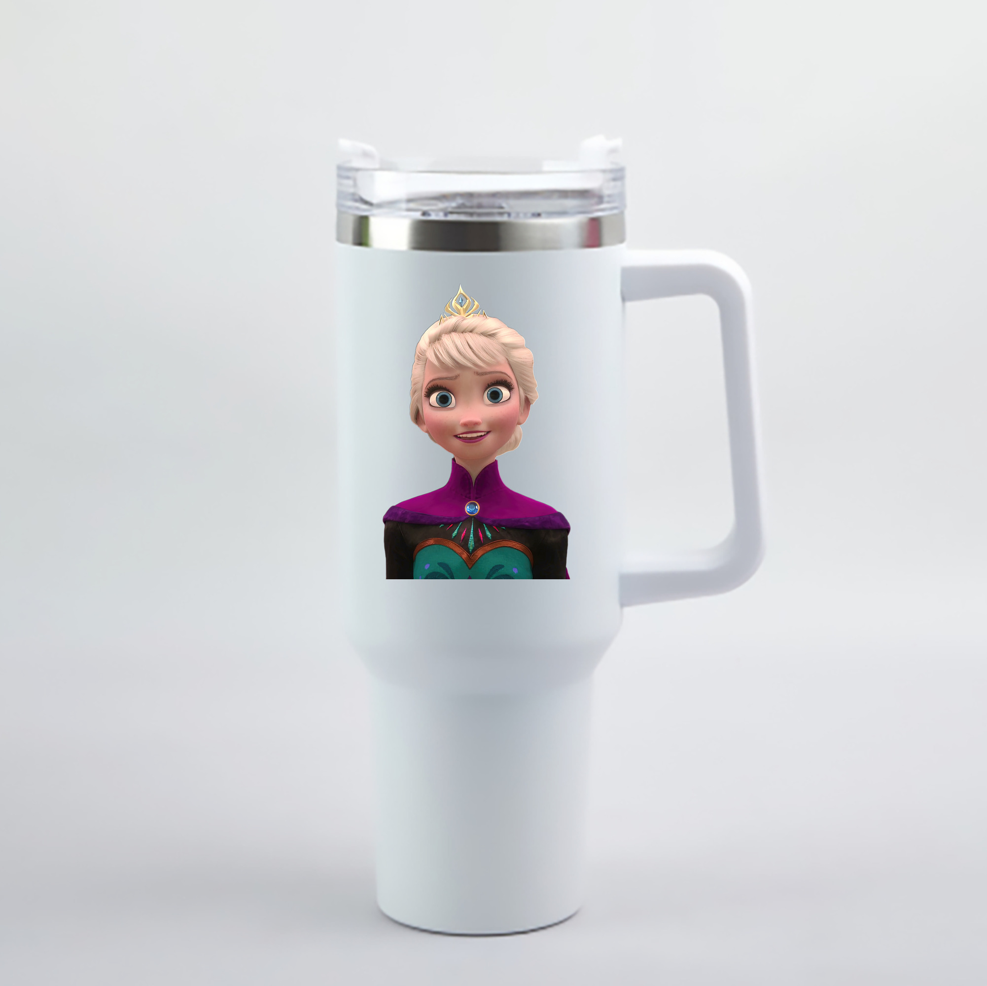 （画像用） アナと雪の女王 アンナ エルサ Frozen Anna Elsa 1200mL車用タンブラー - クリスタルステッカー（プラスチックストロー付き）