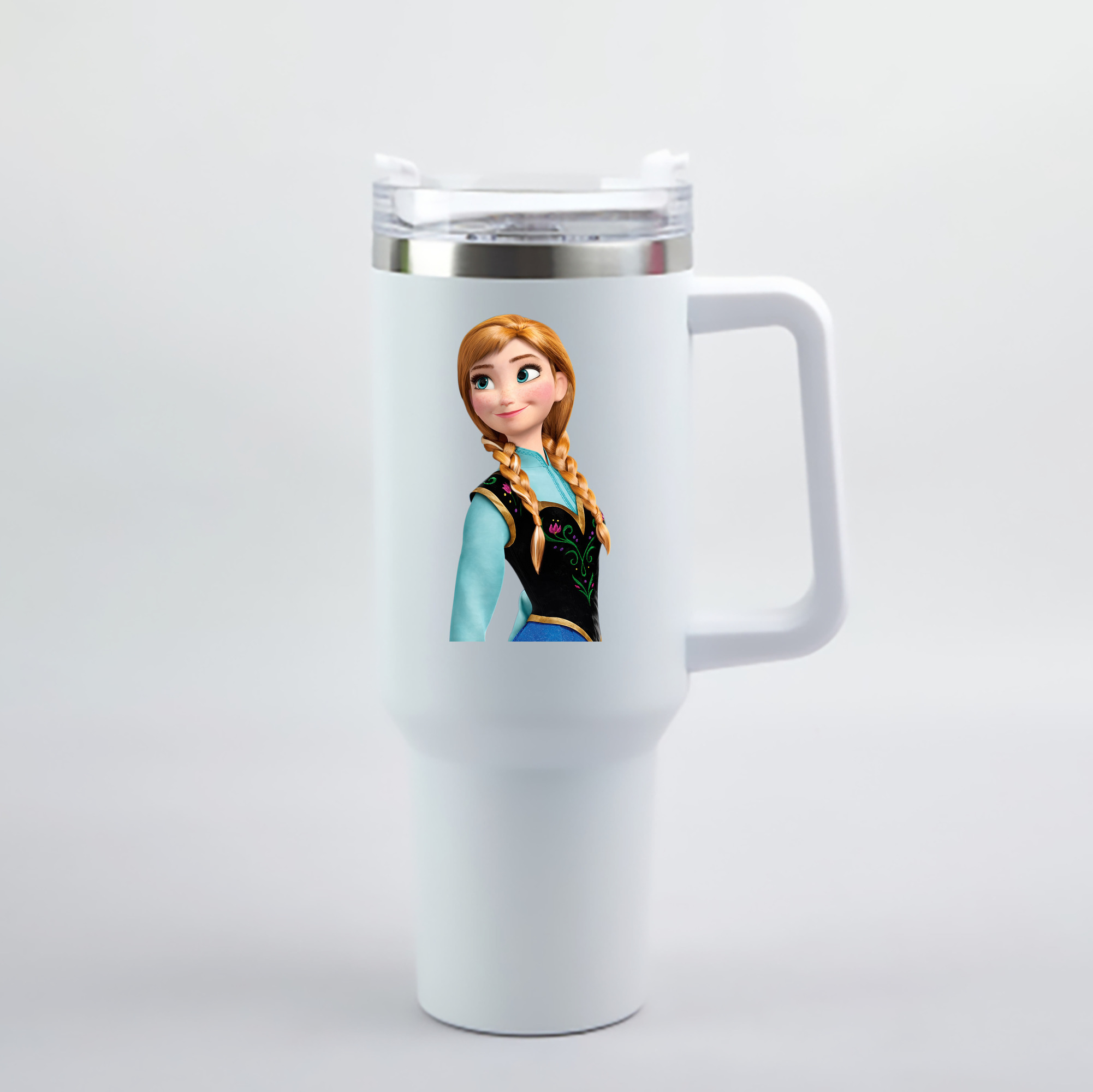 （画像用） アナと雪の女王 アンナ エルサ Frozen Anna Elsa 1200mL車用タンブラー - クリスタルステッカー（プラスチックストロー付き）