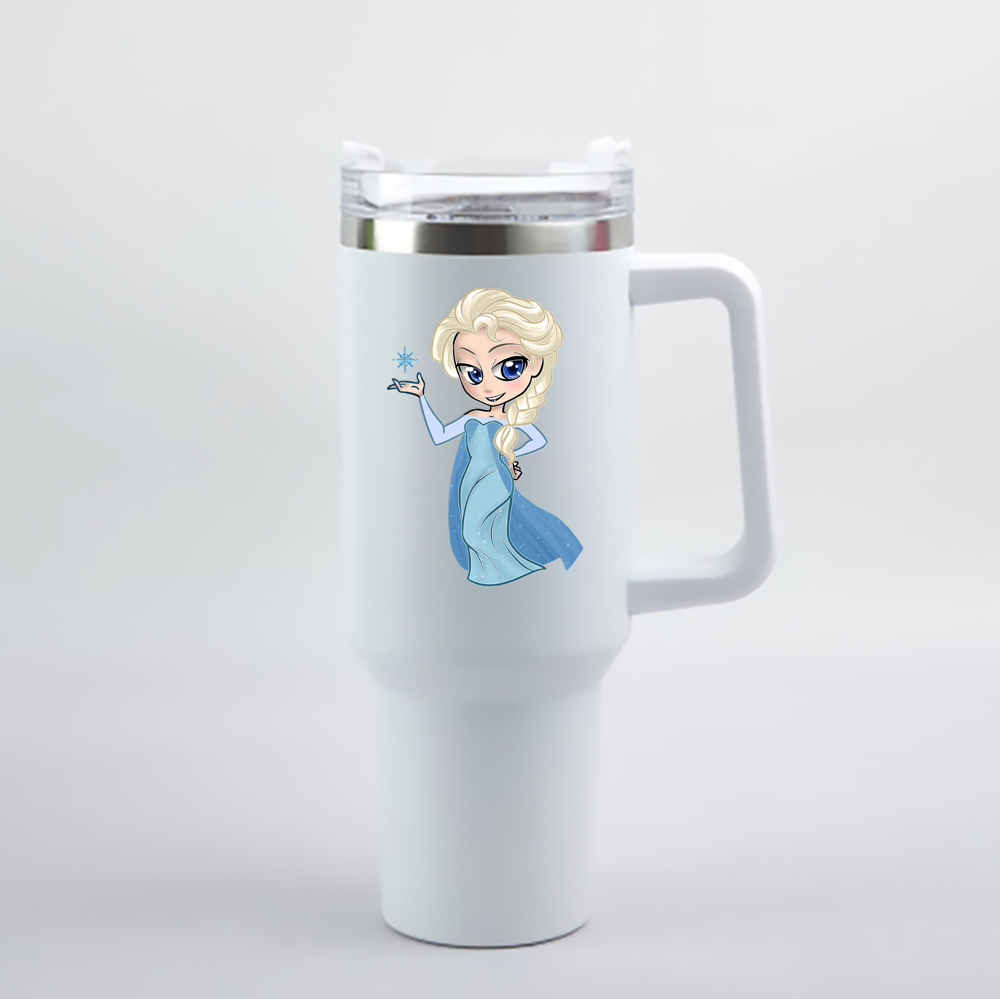 （画像用） アナと雪の女王 アンナ エルサ Frozen Anna Elsa 1200mL車用タンブラー - クリスタルステッカー（プラスチックストロー付き）