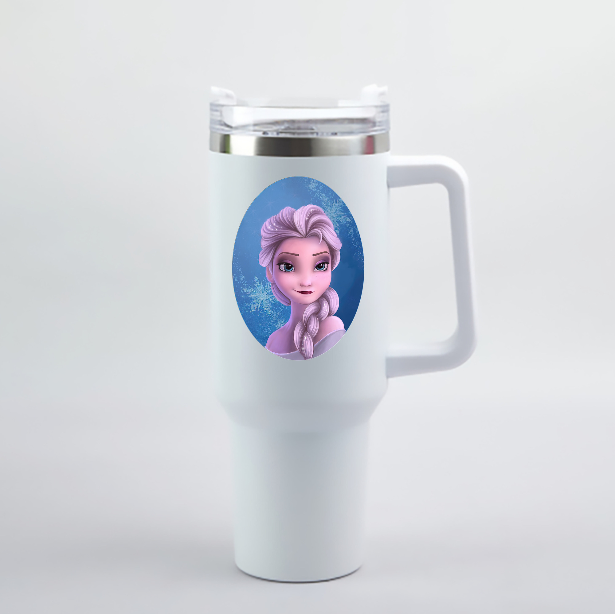 （画像用） アナと雪の女王 アンナ エルサ Frozen Anna Elsa 1200mL車用タンブラー - クリスタルステッカー（プラスチックストロー付き）