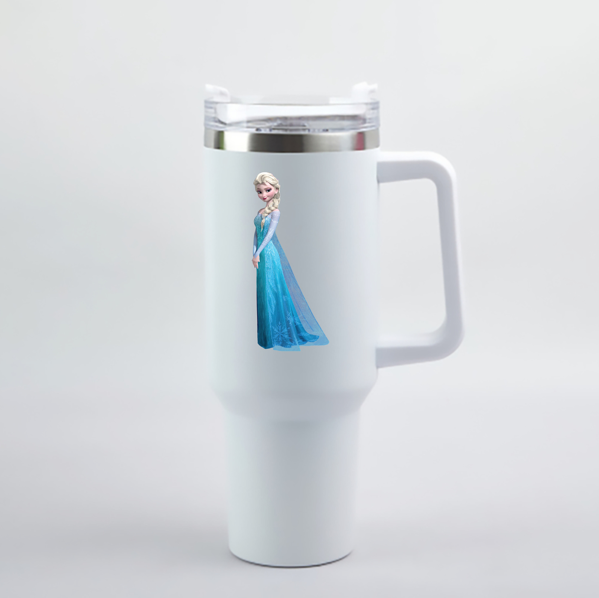 （画像用） アナと雪の女王 アンナ エルサ Frozen Anna Elsa 1200mL車用タンブラー - クリスタルステッカー（プラスチックストロー付き）