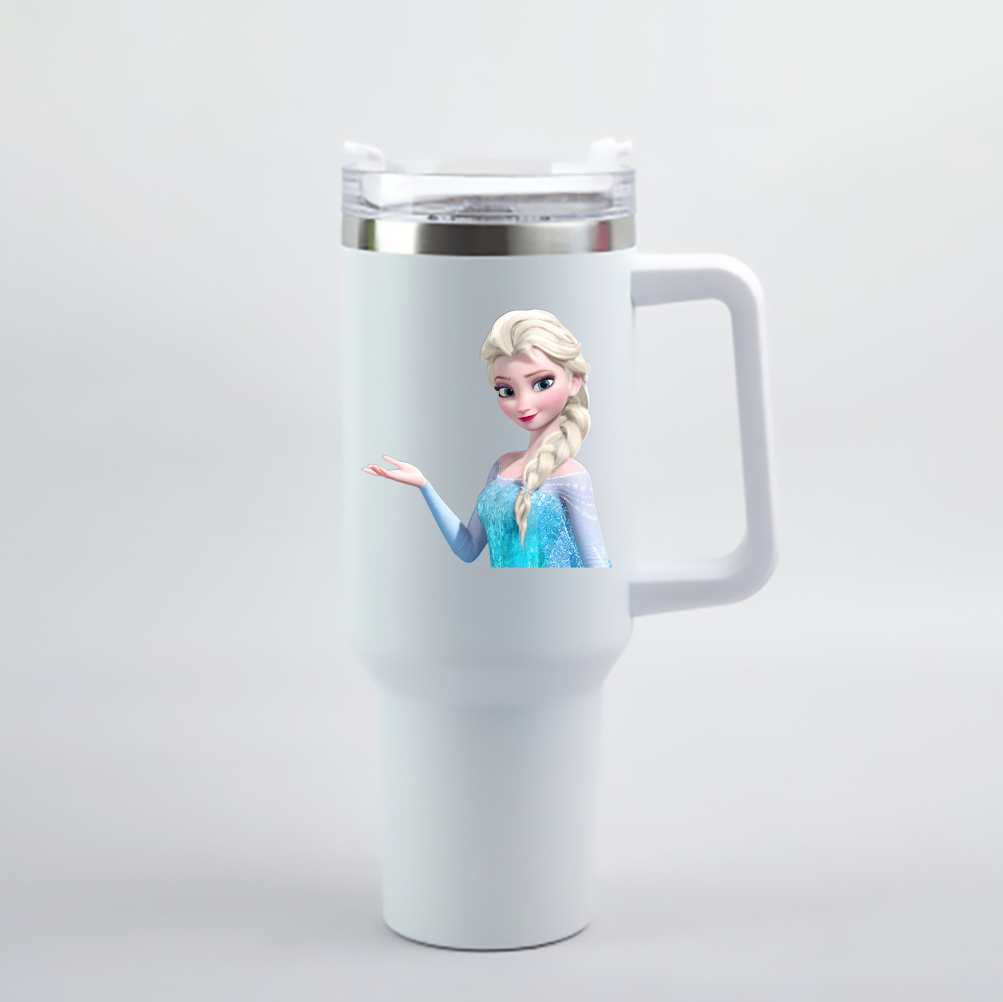 （画像用） アナと雪の女王 アンナ エルサ Frozen Anna Elsa 1200mL車用タンブラー - クリスタルステッカー（プラスチックストロー付き）