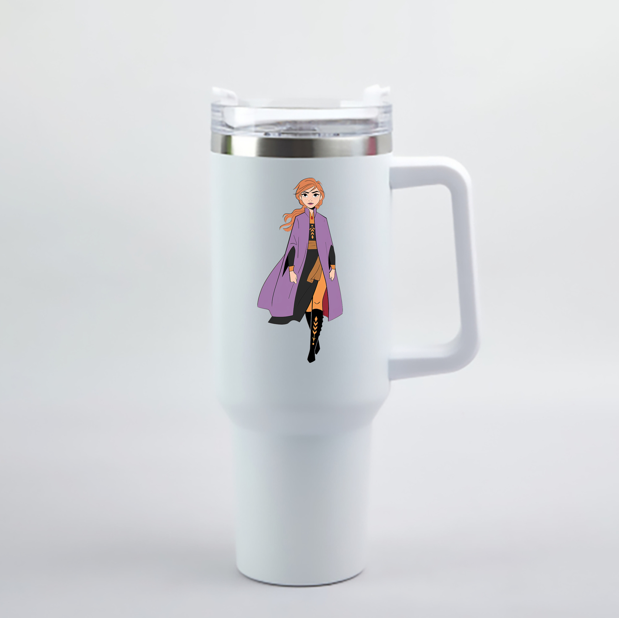 （画像用） アナと雪の女王 アンナ エルサ Frozen Anna Elsa 1200mL車用タンブラー - クリスタルステッカー（プラスチックストロー付き）