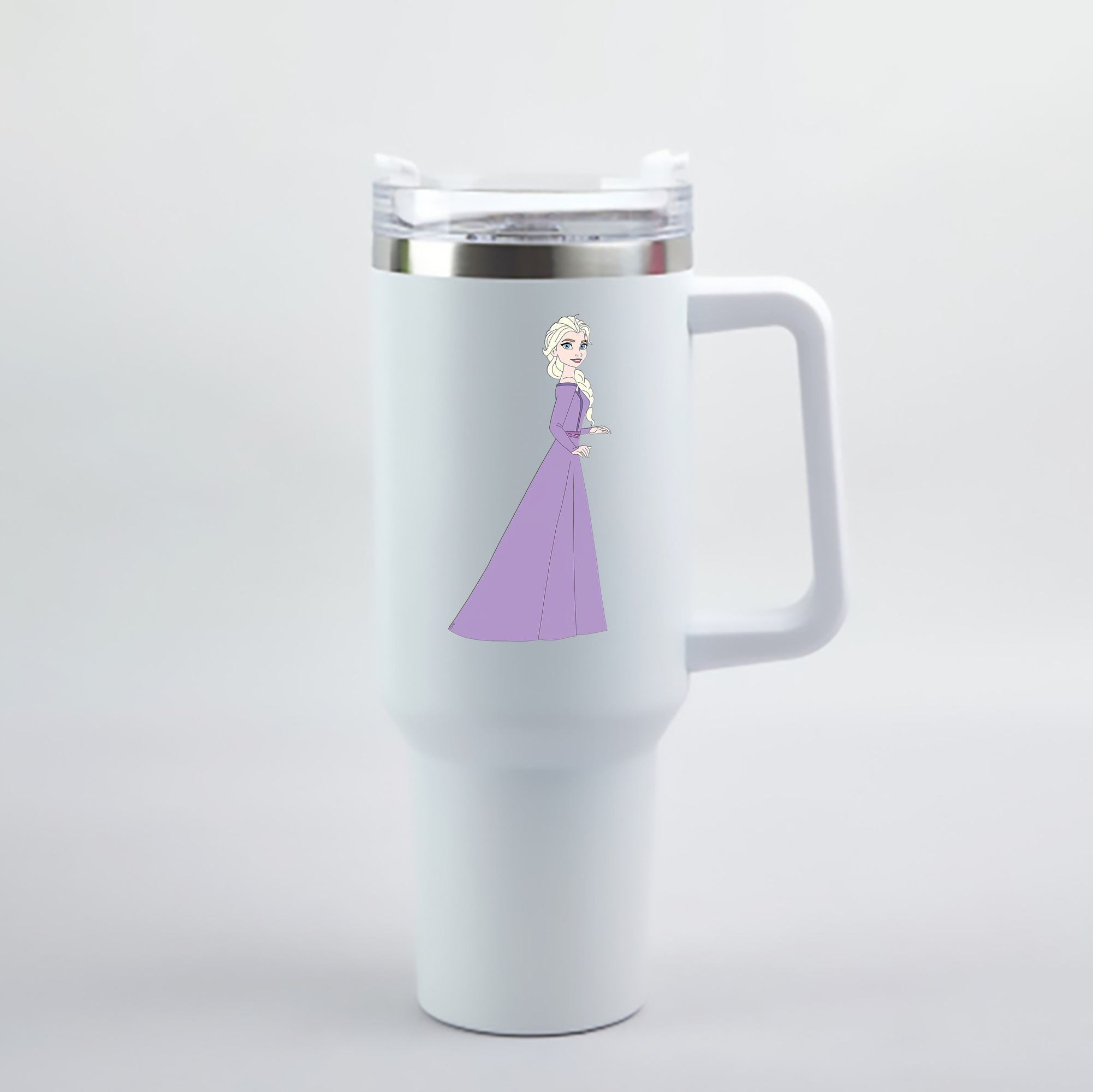 （画像用） アナと雪の女王 アンナ エルサ Frozen Anna Elsa 1200mL車用タンブラー - クリスタルステッカー（プラスチックストロー付き）