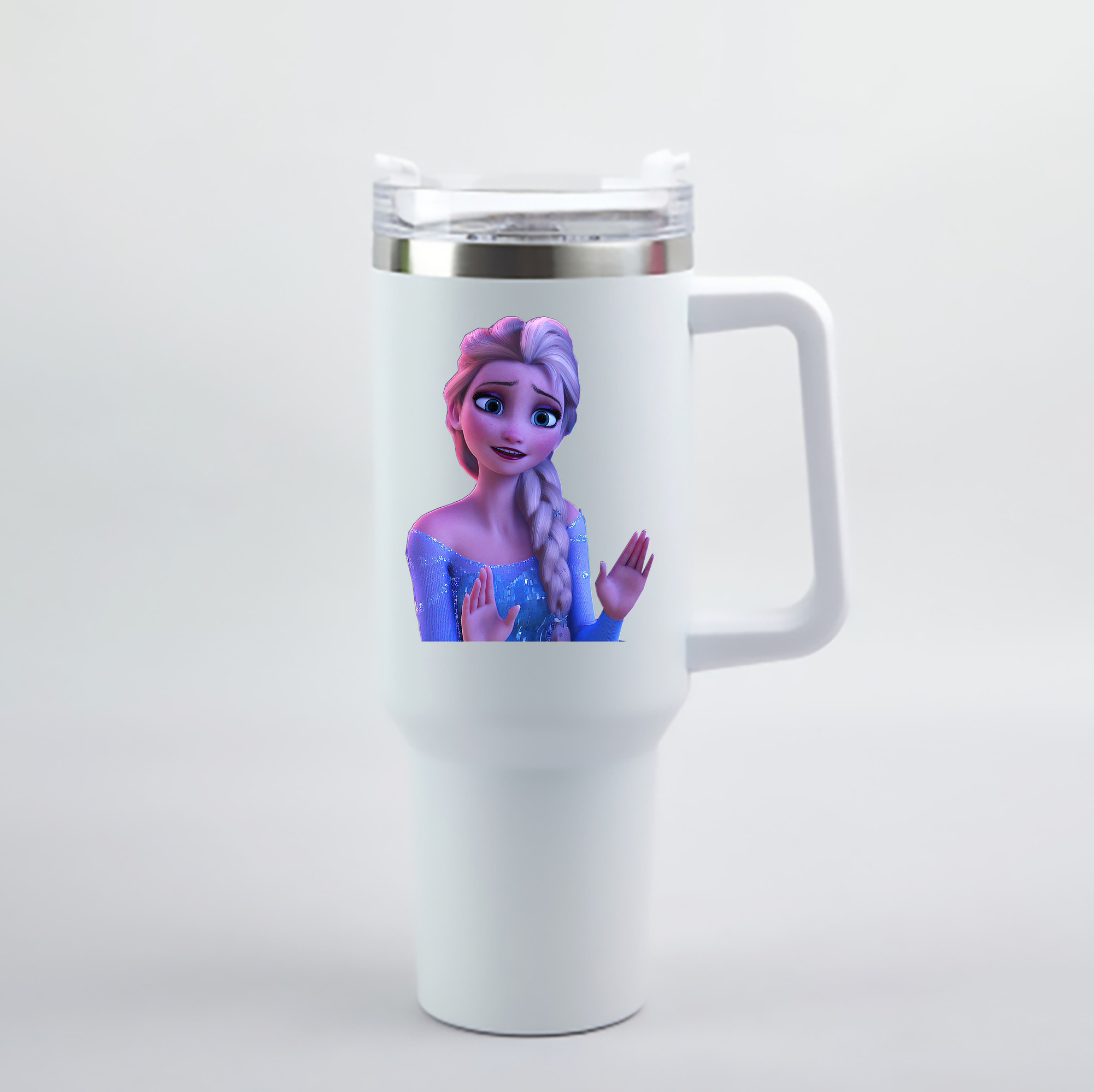 （画像用） アナと雪の女王 アンナ エルサ Frozen Anna Elsa 1200mL車用タンブラー - クリスタルステッカー（プラスチックストロー付き）