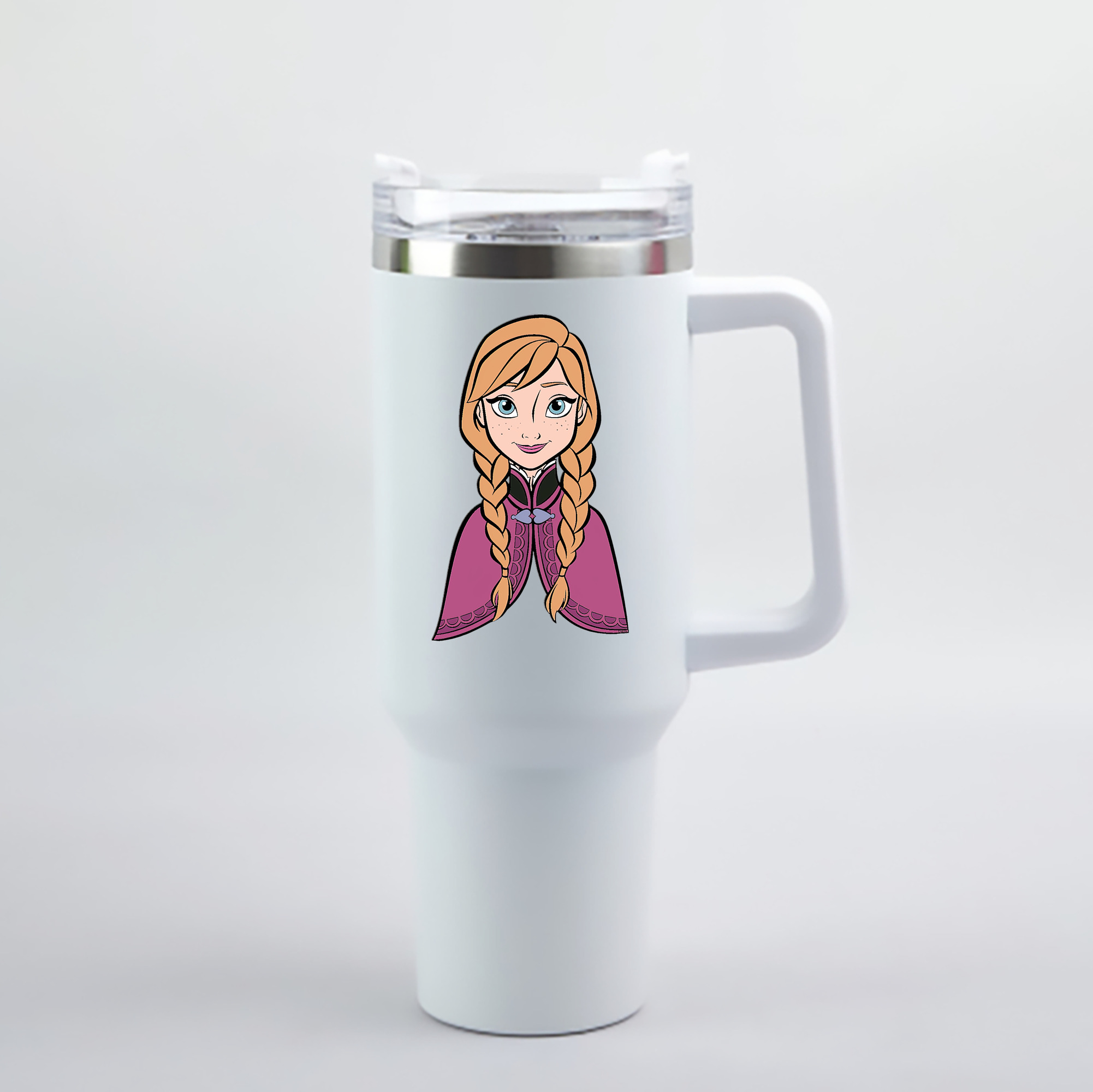 （画像用） アナと雪の女王 アンナ エルサ Frozen Anna Elsa 1200mL車用タンブラー - クリスタルステッカー（プラスチックストロー付き）