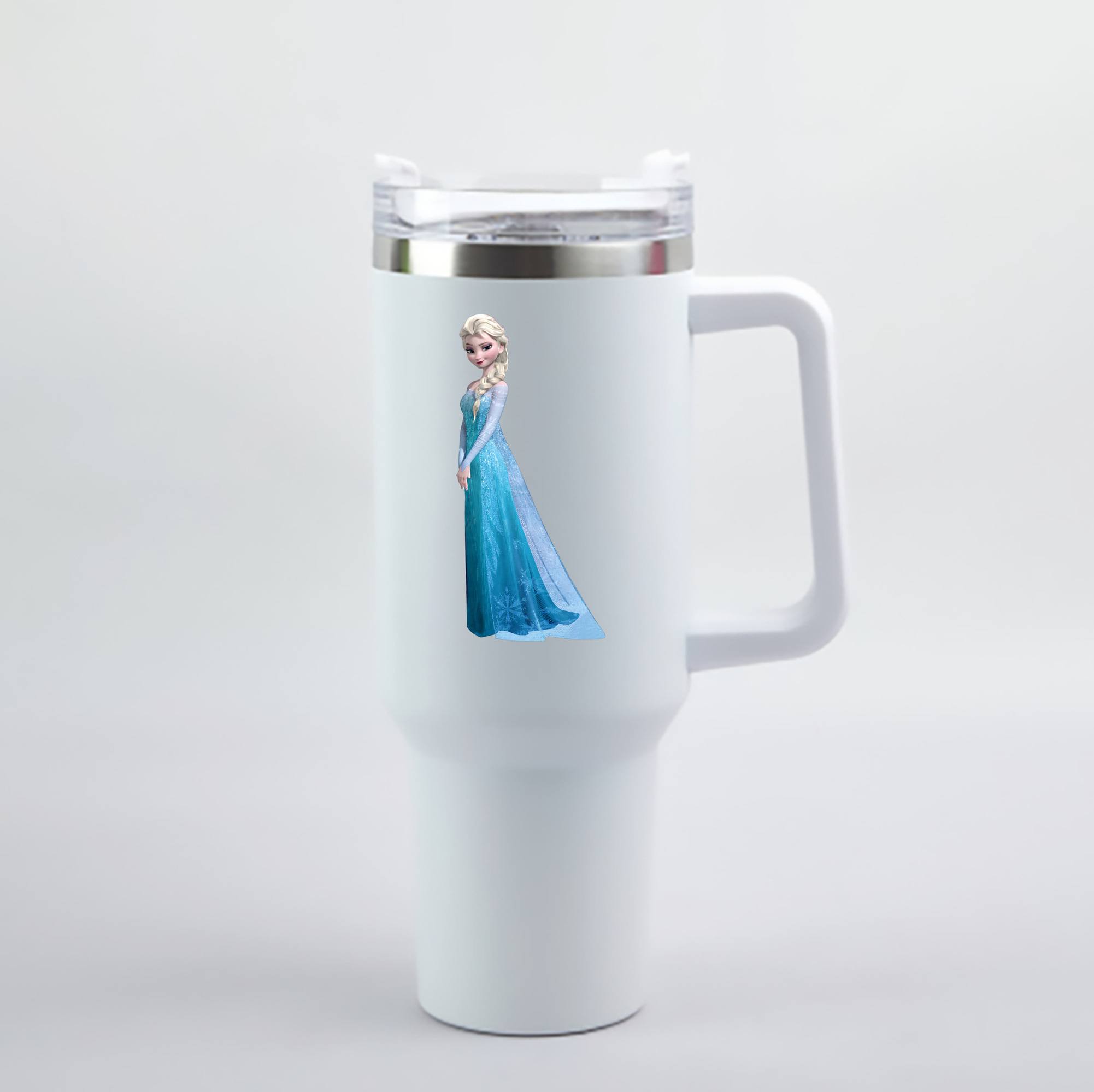（画像用） アナと雪の女王 アンナ エルサ Frozen Anna Elsa 1200mL車用タンブラー - クリスタルステッカー（プラスチックストロー付き）
