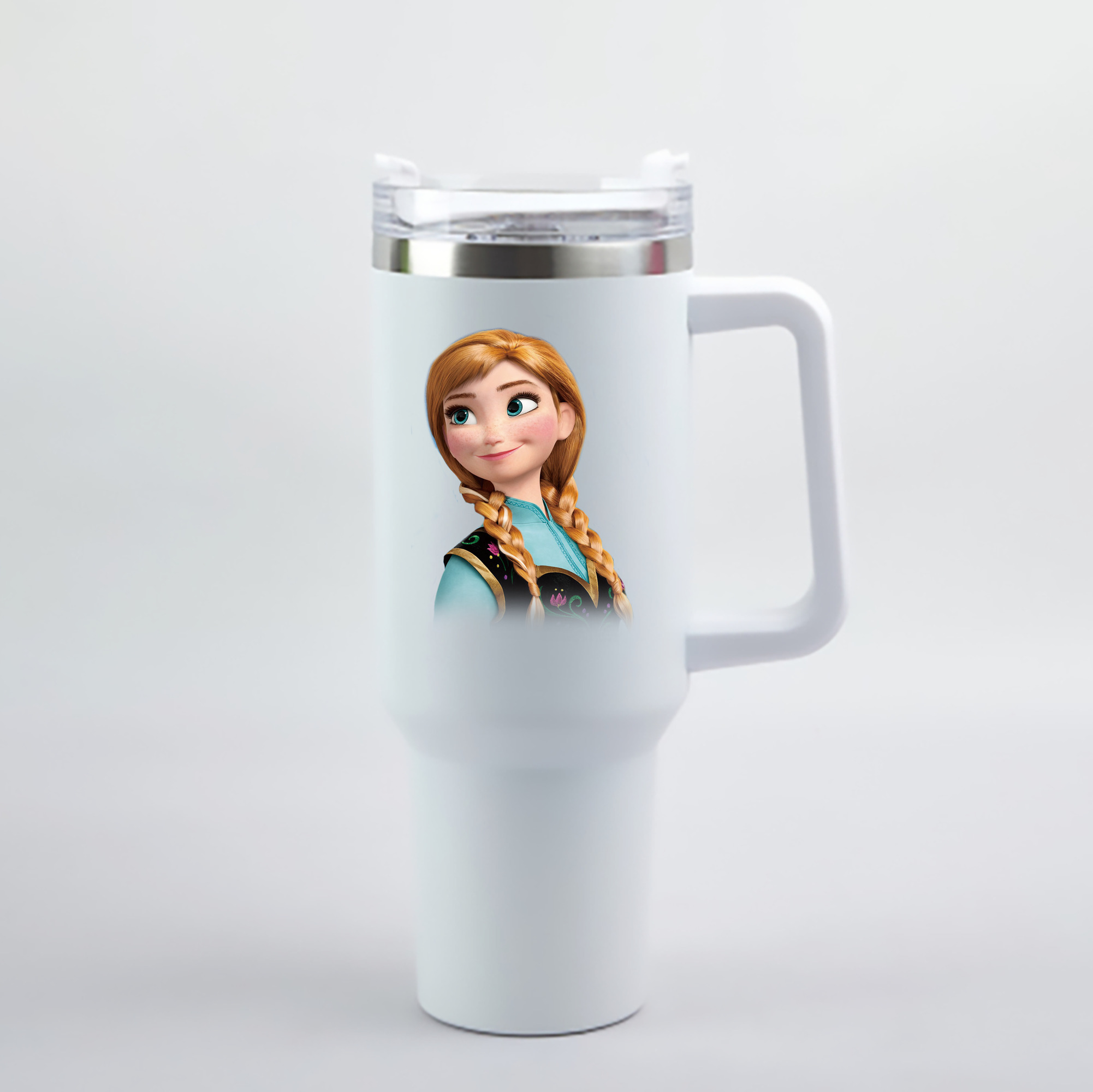 （画像用） アナと雪の女王 アンナ エルサ Frozen Anna Elsa 1200mL車用タンブラー - クリスタルステッカー（プラスチックストロー付き）