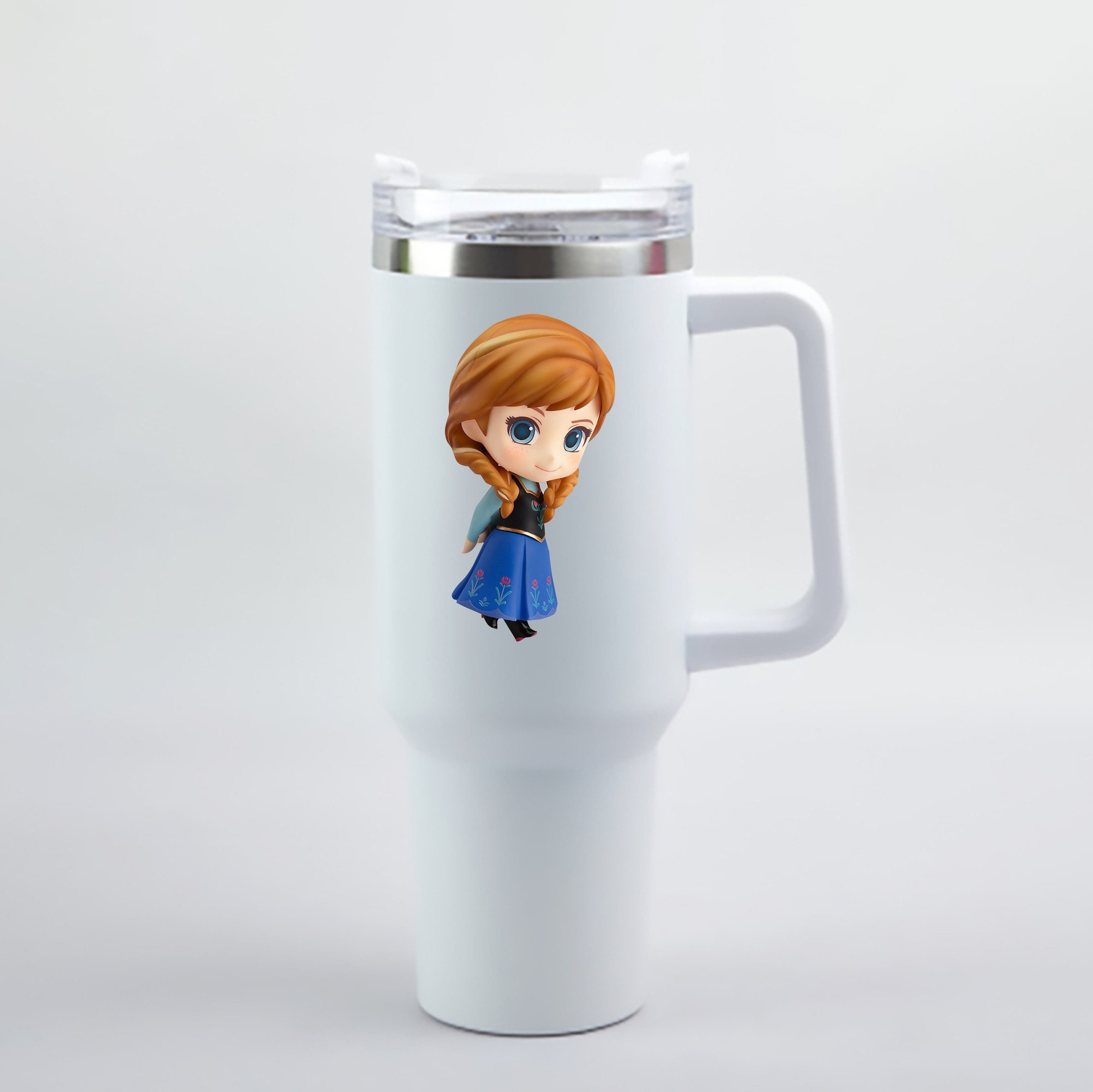 （画像用） アナと雪の女王 アンナ エルサ Frozen Anna Elsa 1200mL車用タンブラー - クリスタルステッカー（プラスチックストロー付き）