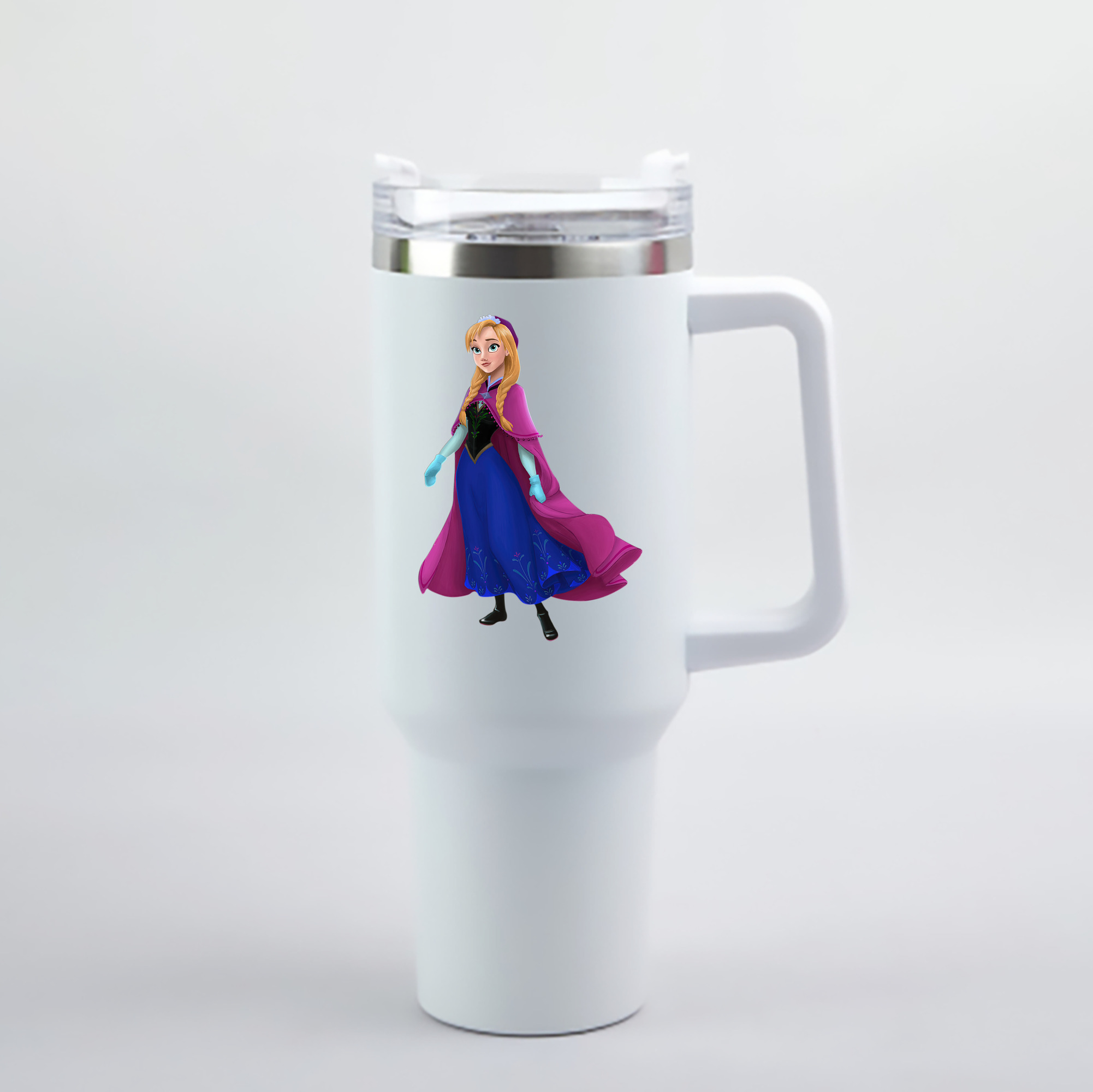 （画像用） アナと雪の女王 アンナ エルサ Frozen Anna Elsa 1200mL車用タンブラー - クリスタルステッカー（プラスチックストロー付き）