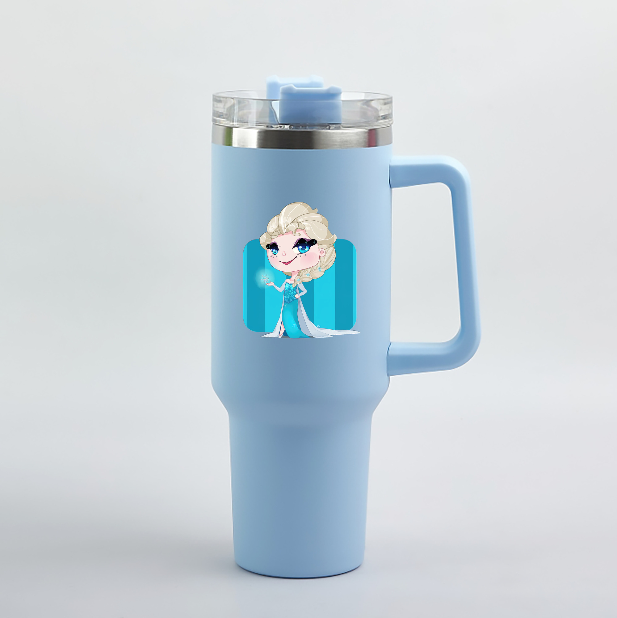 （画像用） アナと雪の女王 アンナ エルサ Frozen Anna Elsa 1200mL車用タンブラー（カラープリント）