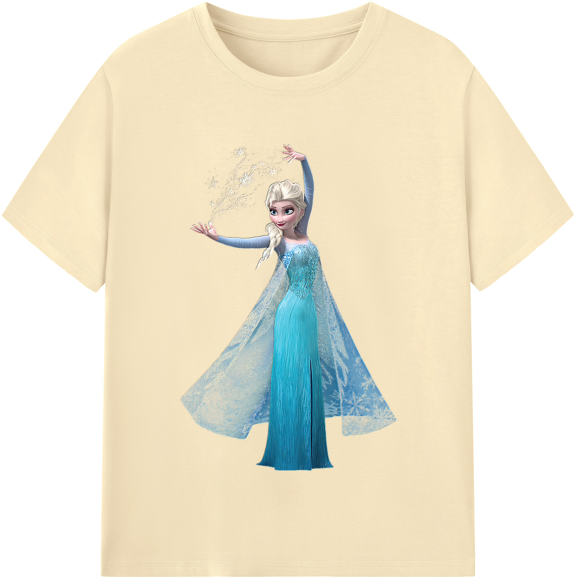 （画像用） アナと雪の女王 アンナ エルサ Frozen Anna Elsa 綿100％半袖Tシャツ（フロントプリント）