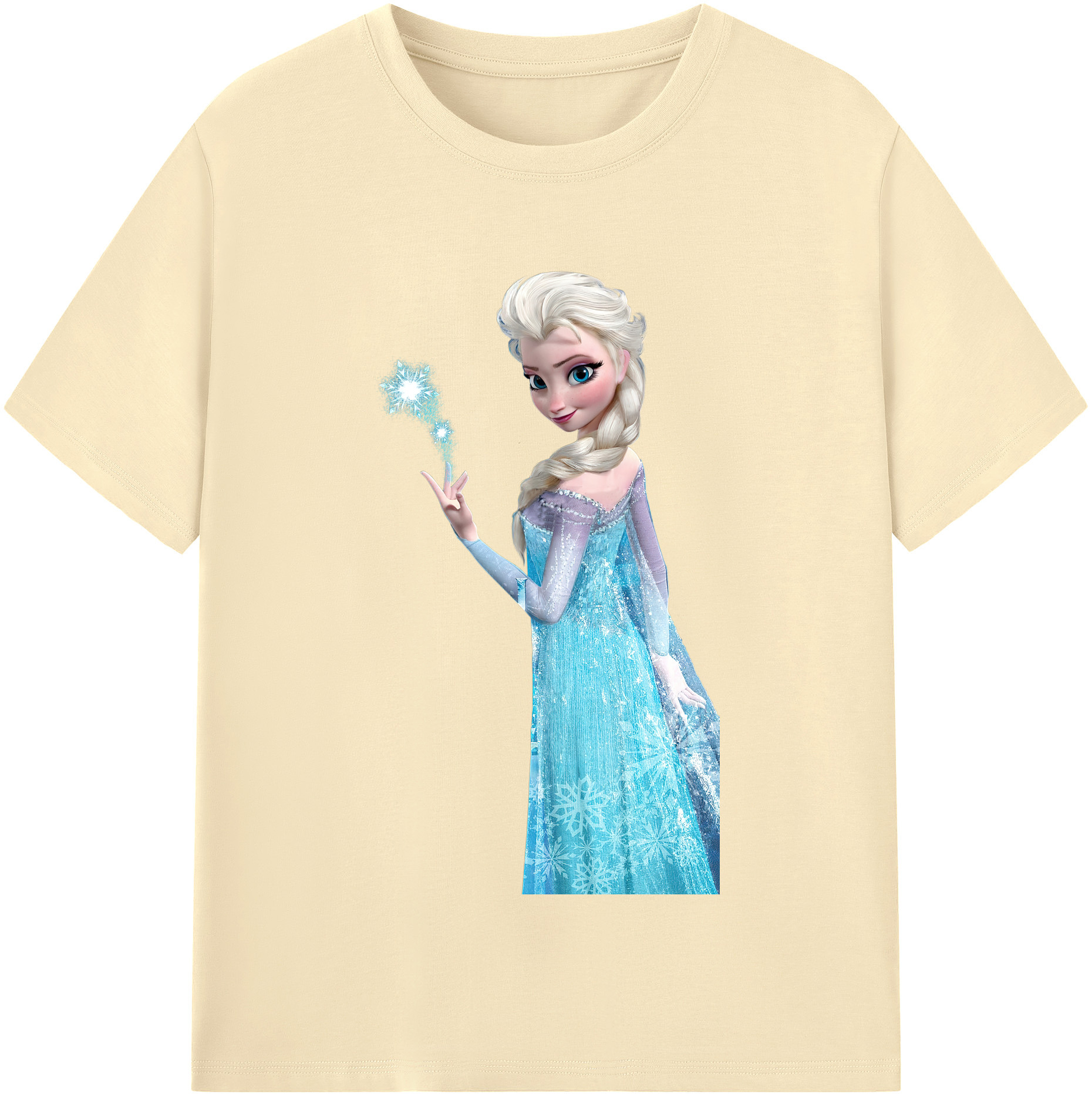 （画像用） アナと雪の女王 アンナ エルサ Frozen Anna Elsa 綿100％半袖Tシャツ（フロントプリント）