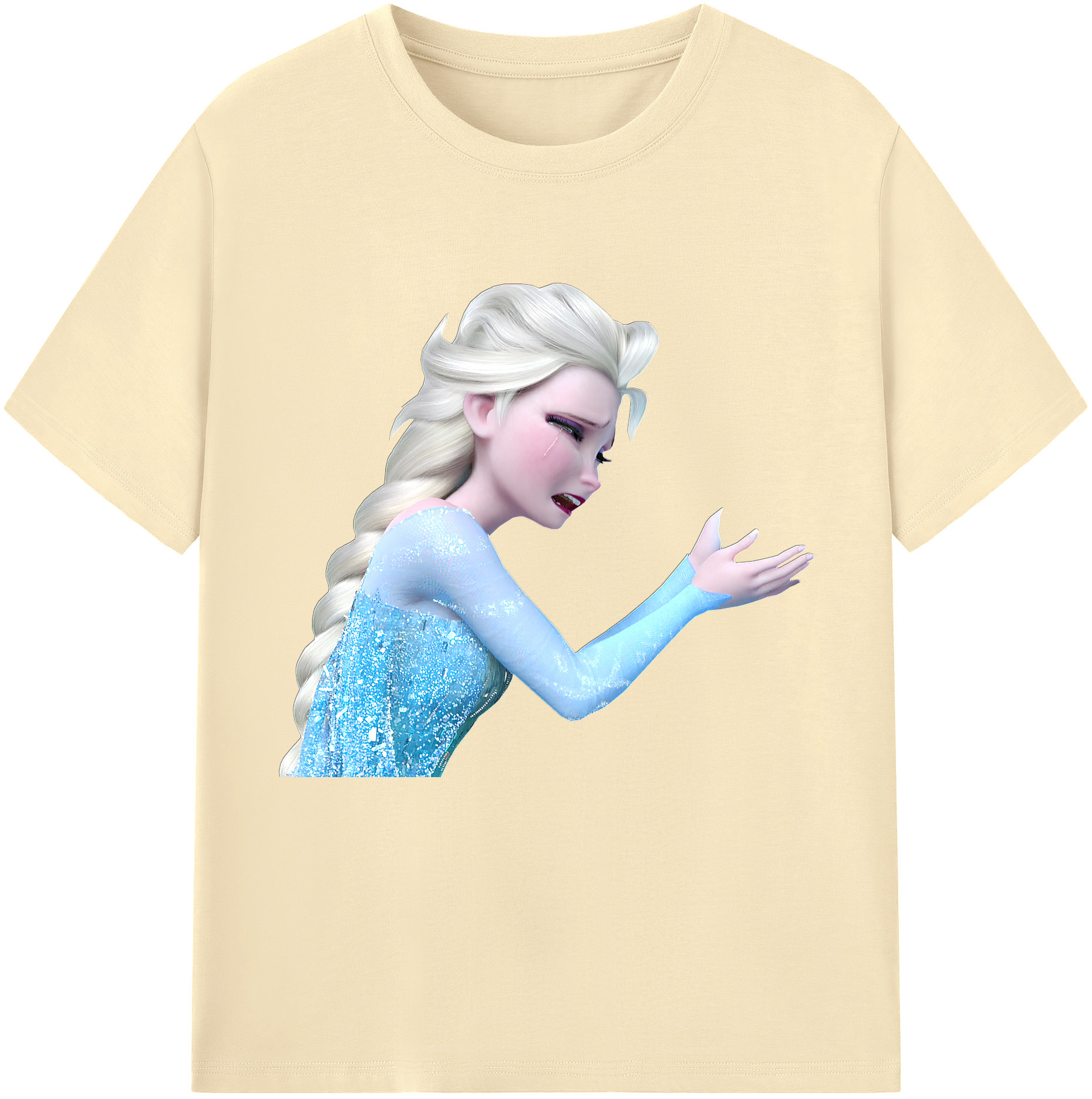 （画像用） アナと雪の女王 アンナ エルサ Frozen Anna Elsa 綿100％半袖Tシャツ（フロントプリント）