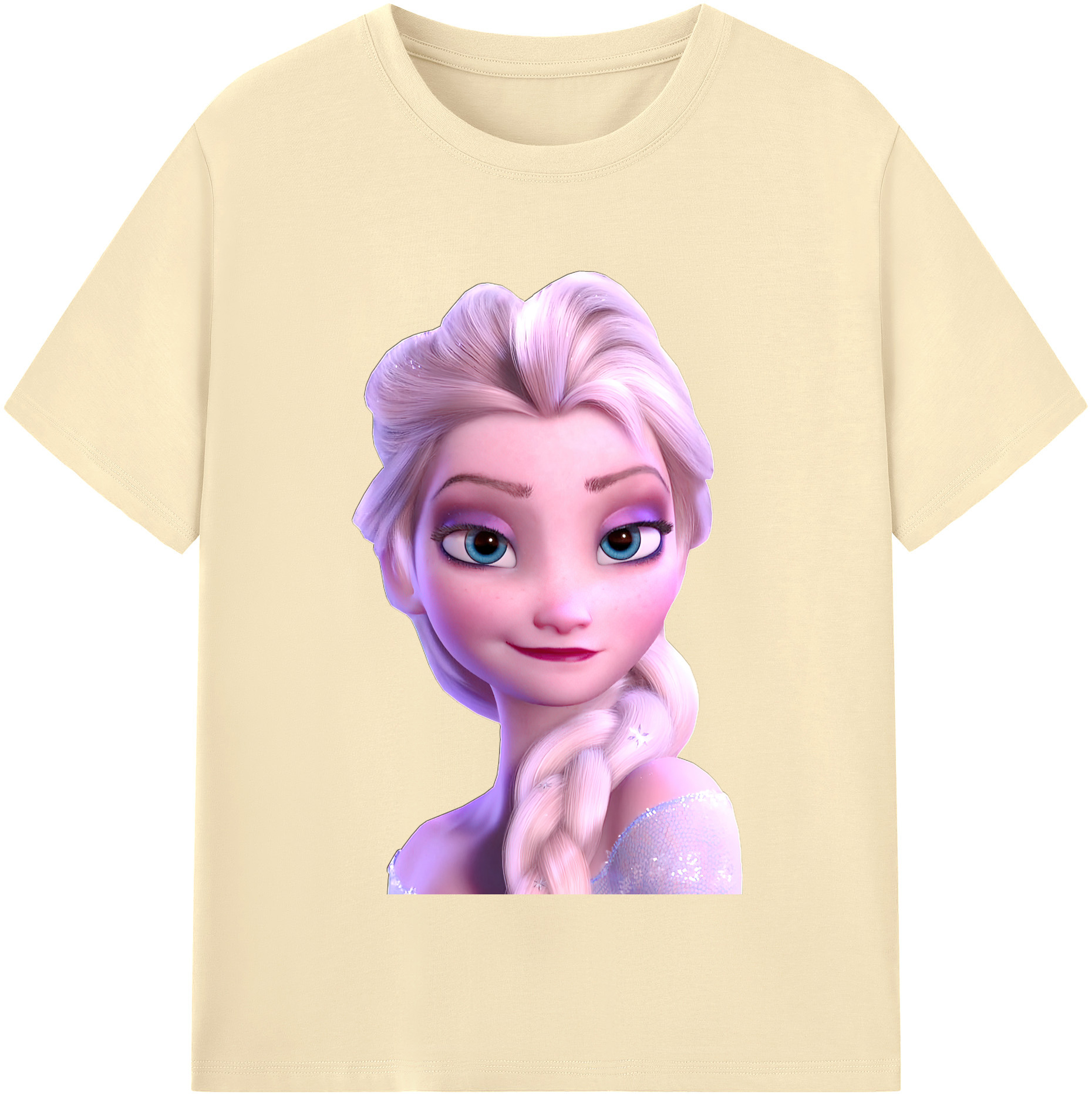 （画像用） アナと雪の女王 アンナ エルサ Frozen Anna Elsa 綿100％半袖Tシャツ（フロントプリント）