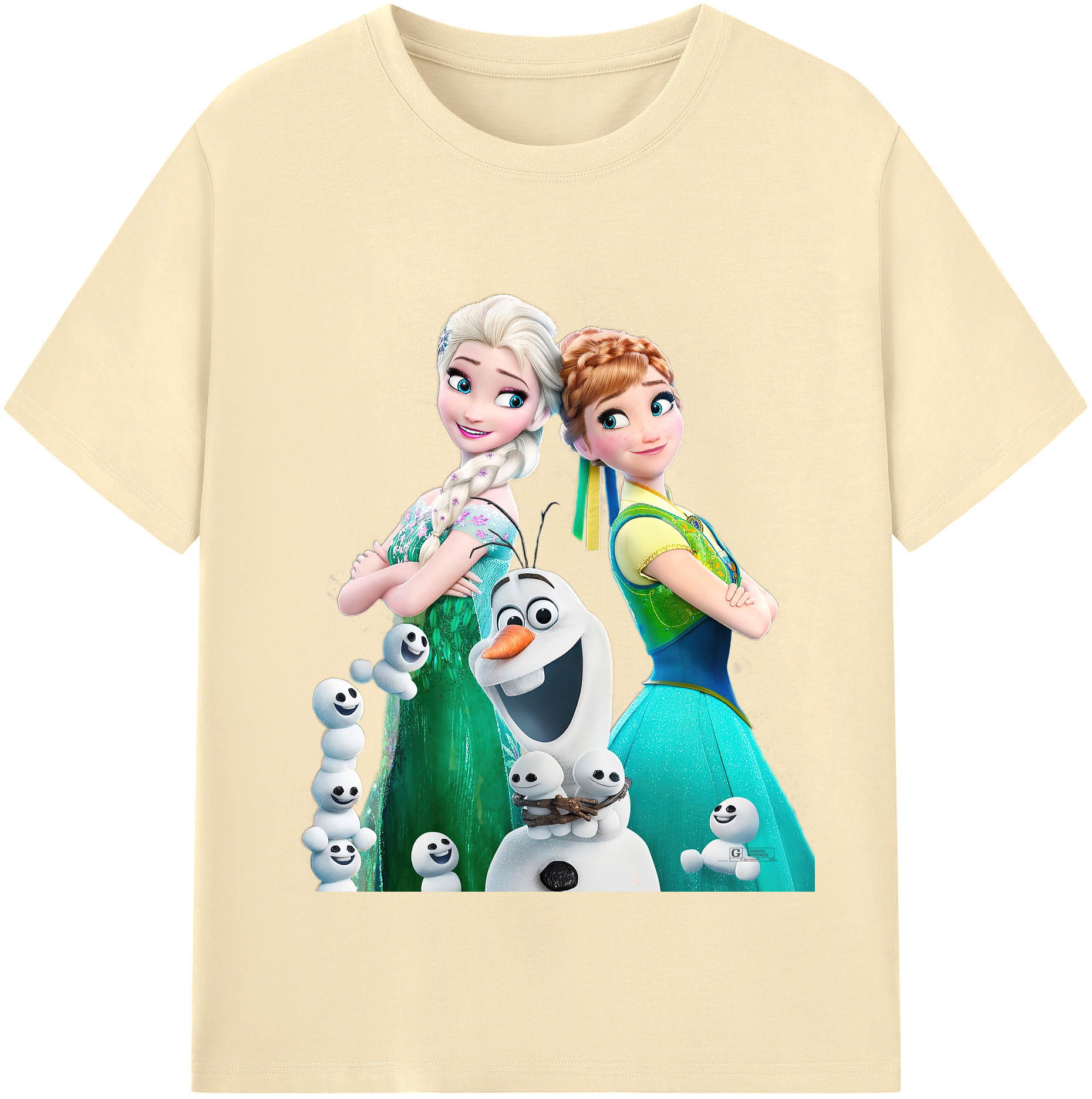 （画像用） アナと雪の女王 アンナ エルサ Frozen Anna Elsa 綿100％半袖Tシャツ（フロントプリント）