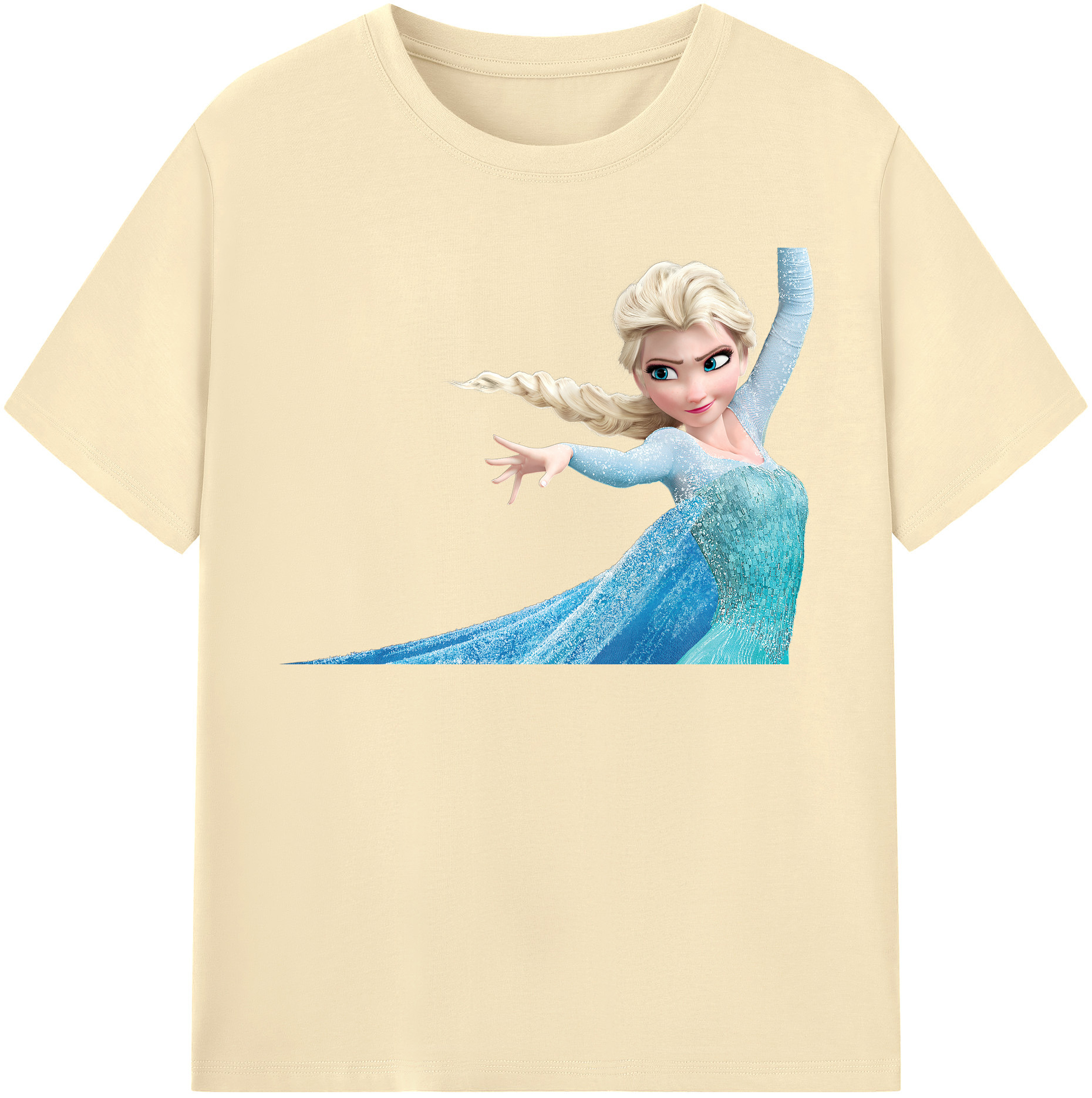 （画像用） アナと雪の女王 アンナ エルサ Frozen Anna Elsa 綿100％半袖Tシャツ（フロントプリント）