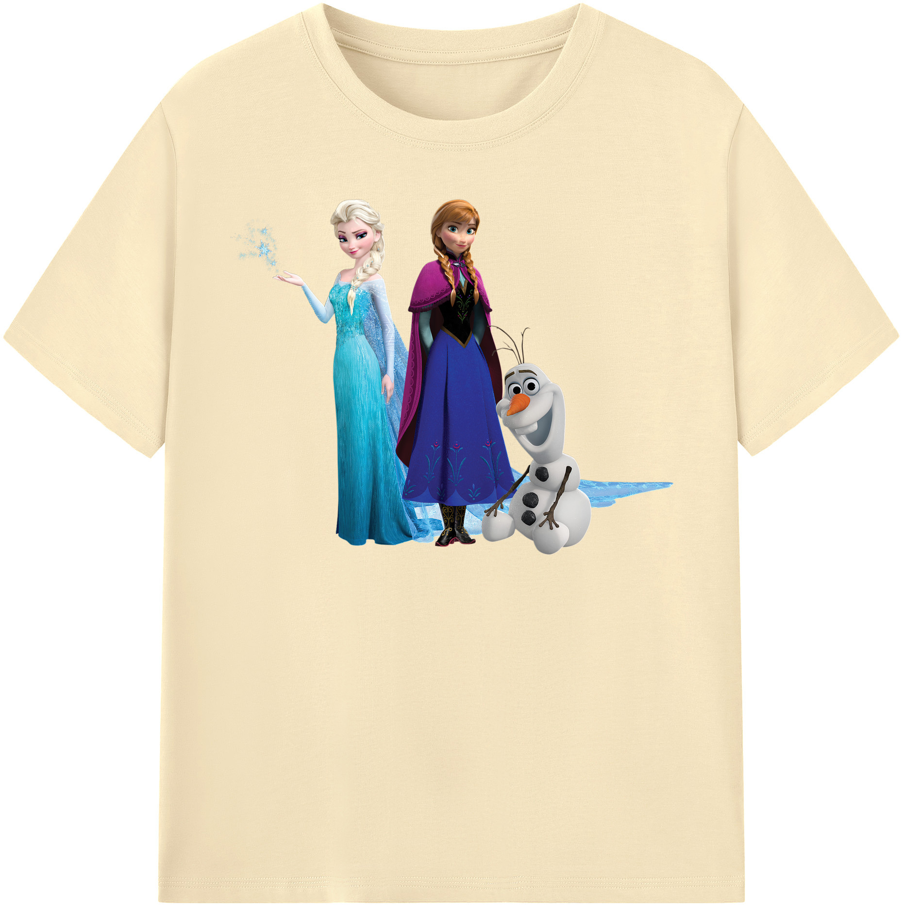 （画像用） アナと雪の女王 アンナ エルサ Frozen Anna Elsa 綿100％半袖Tシャツ（フロントプリント）