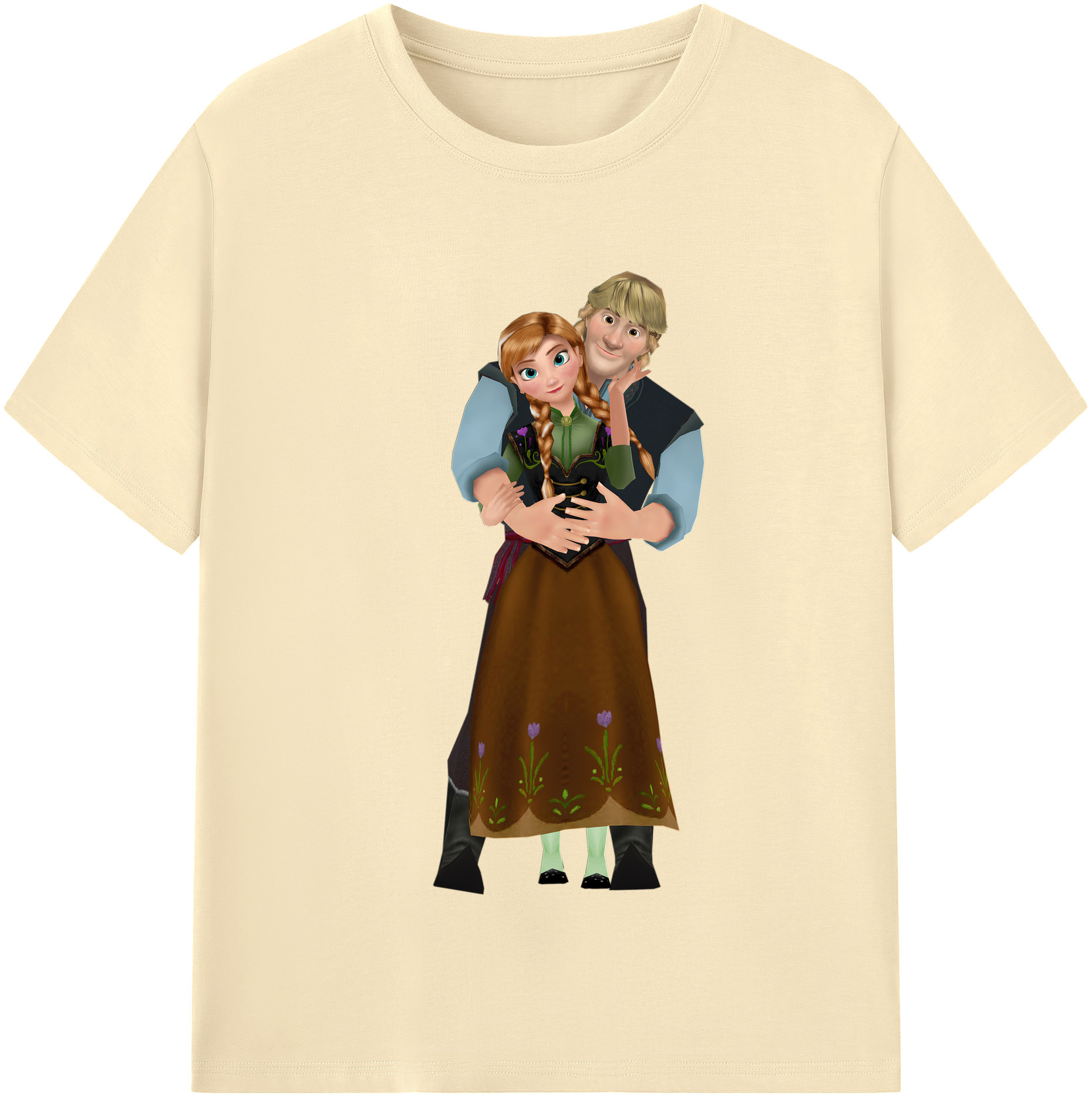 （画像用） アナと雪の女王 アンナ エルサ Frozen Anna Elsa 綿100％半袖Tシャツ（フロントプリント）