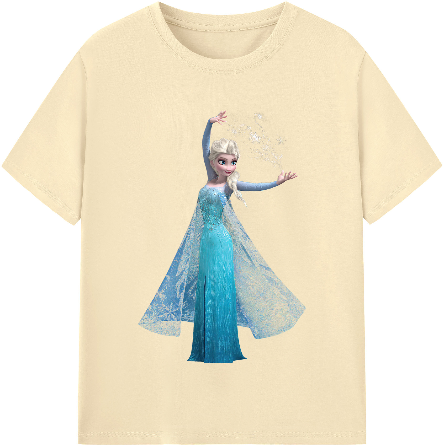 （画像用） アナと雪の女王 アンナ エルサ Frozen Anna Elsa 綿100％半袖Tシャツ（フロントプリント）